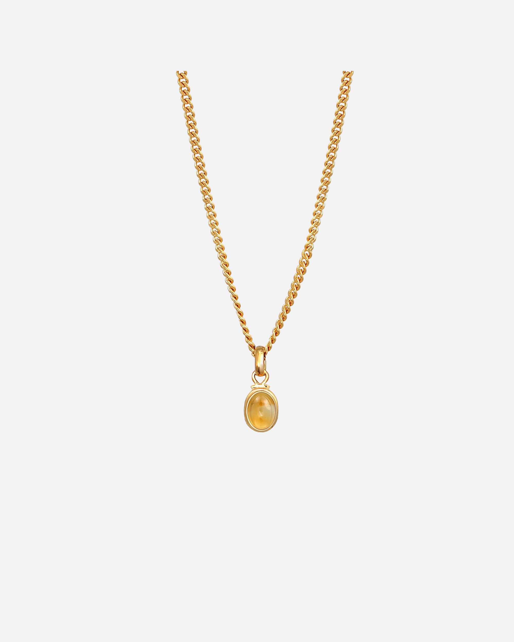 Halskette für Weiblich Elli PREMIUM Citrine Oval Cabochon Klassik 925 Silber 1 Stück