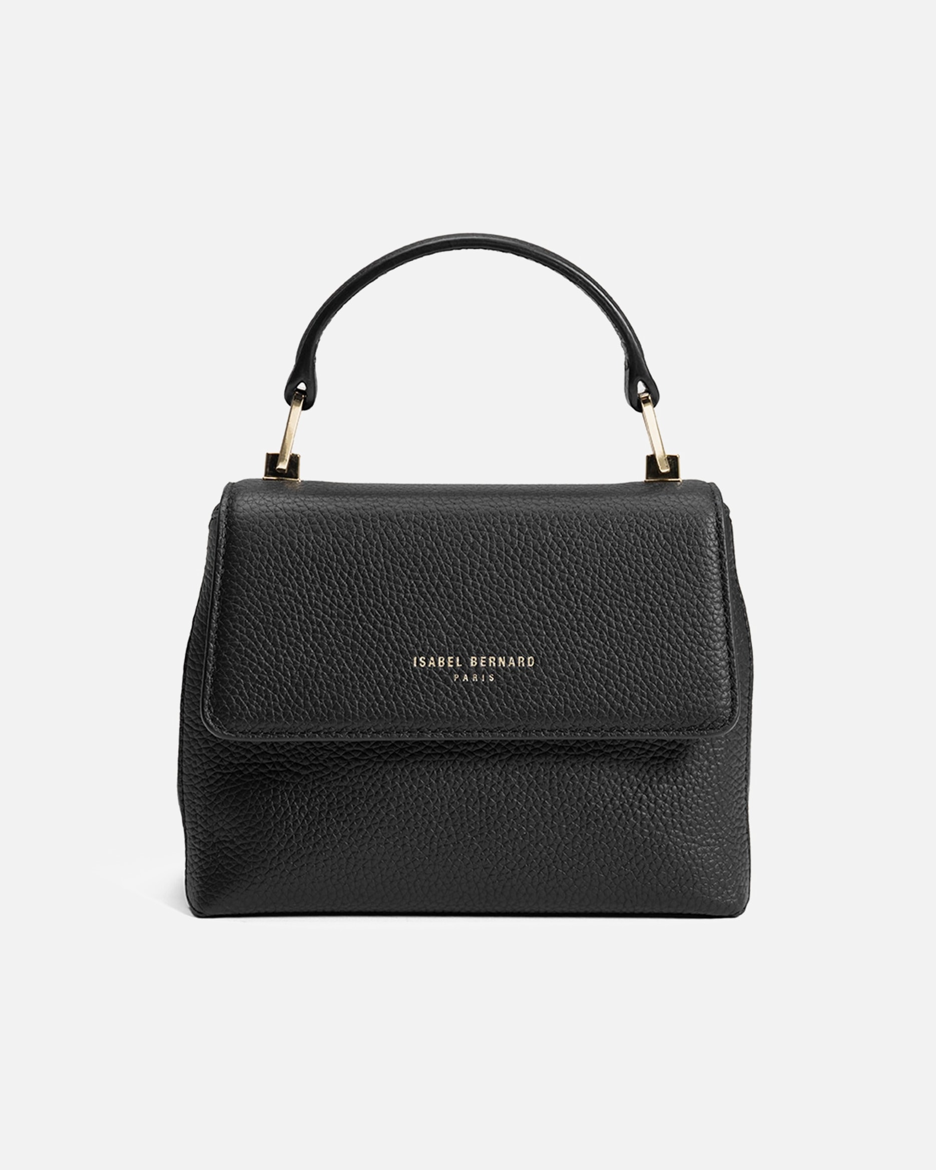 Tasche für Weiblich Isabel Bernard Isabel Bernard Femme Forte Heline Schwarze Kalbsleder Handtasche IB21107 Schwarz