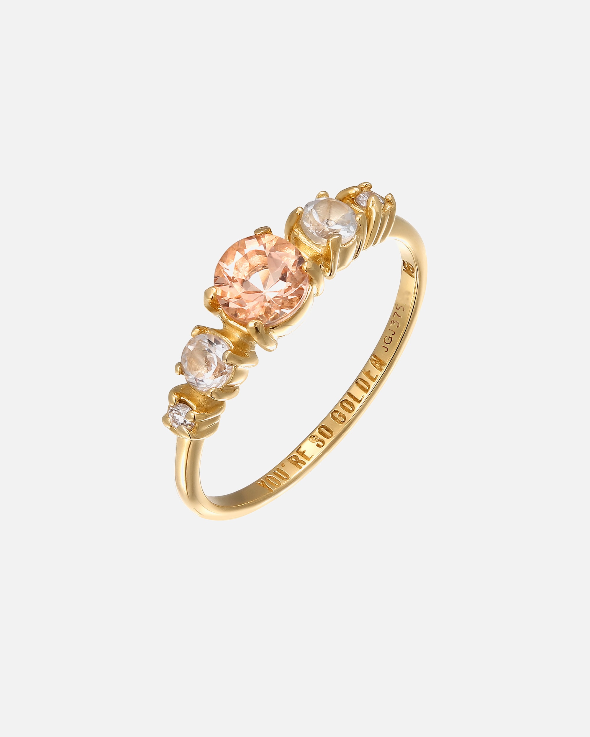 Ring für Weiblich Haze & Glory Default Brand Line Lab Grown Diamanten (0.03 ct) Morganit 375 Gelbgold 52