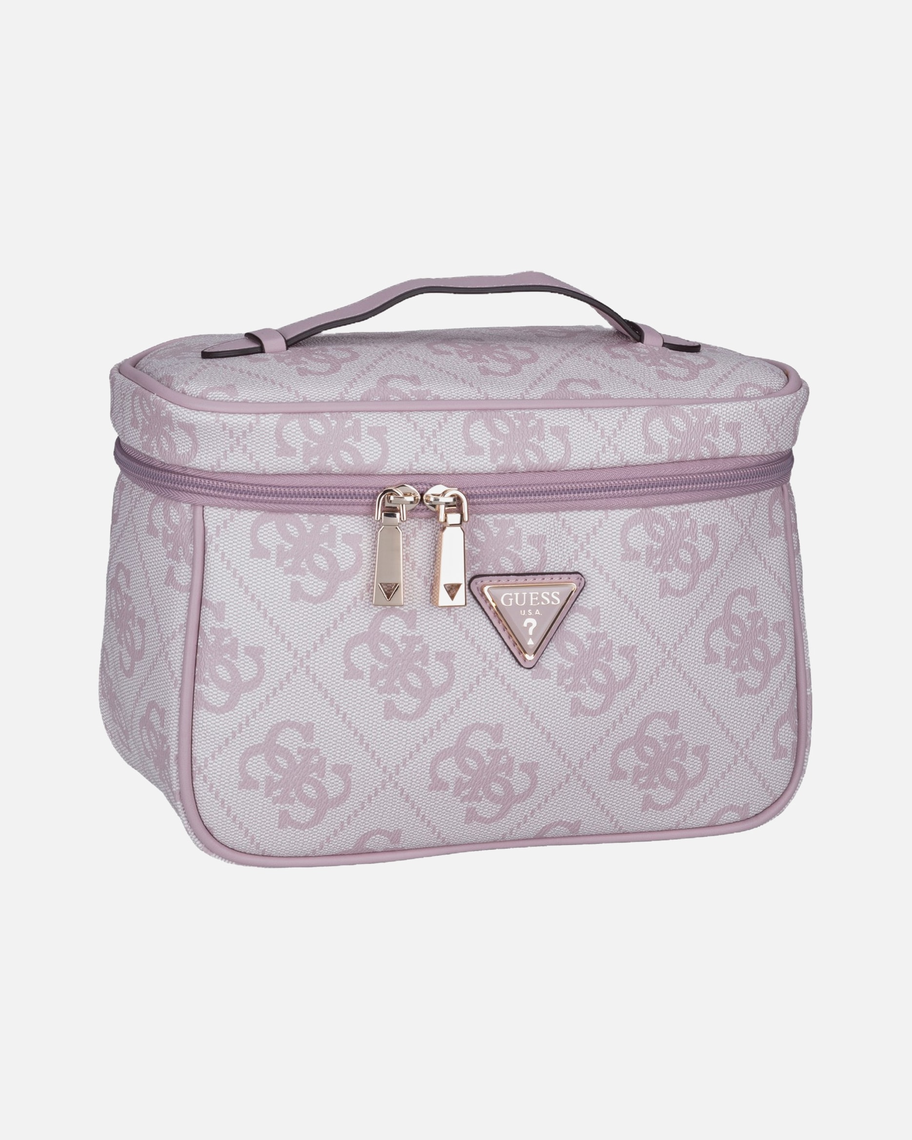 Kulturtasche für Weiblich GUESS Kulturbeutel Berta Train Orchid Logo