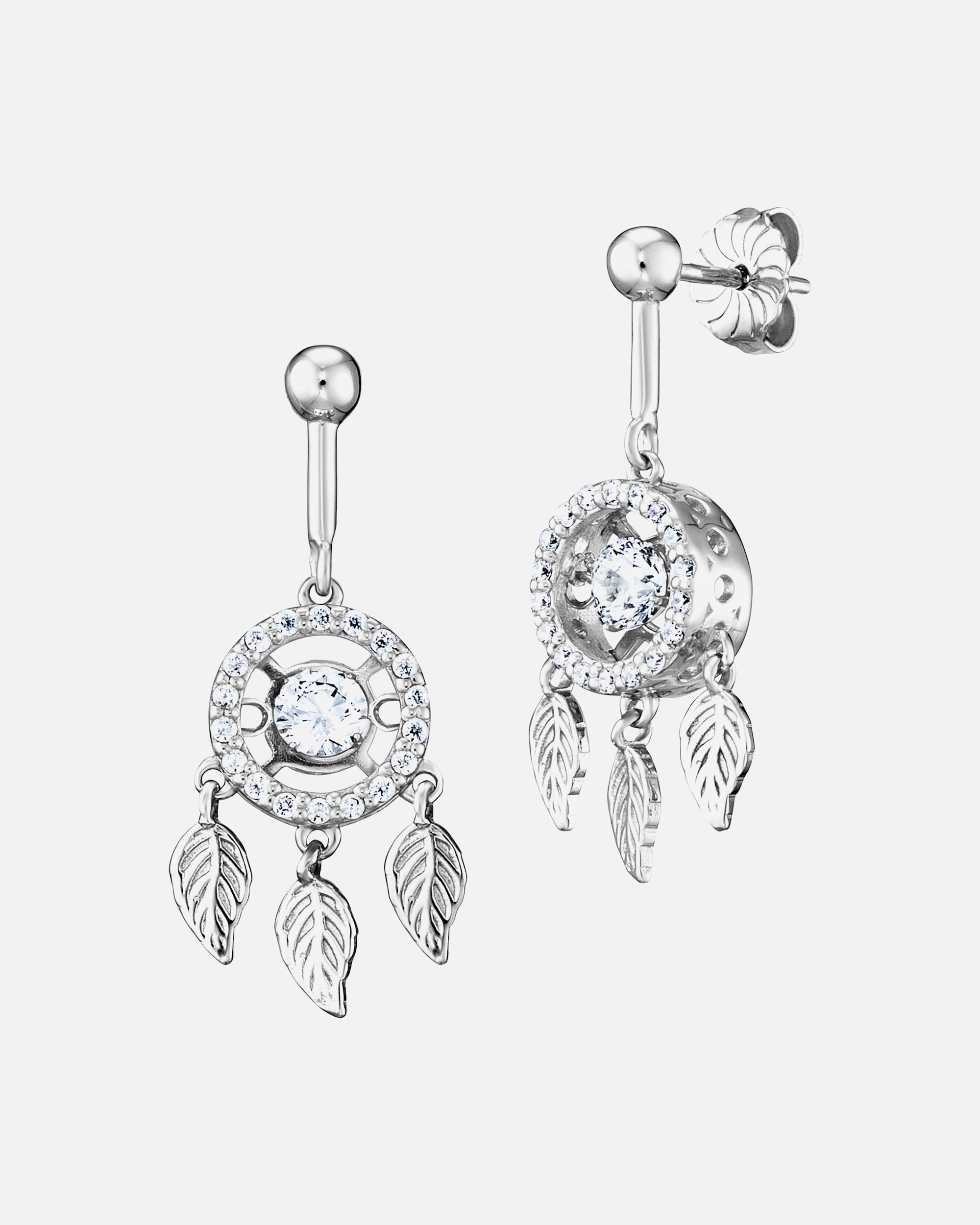 Ohrringe für Weiblich Julie Julsen Ohrhänger 925/- Sterling Silber Zirkonia weiß 2,8cm