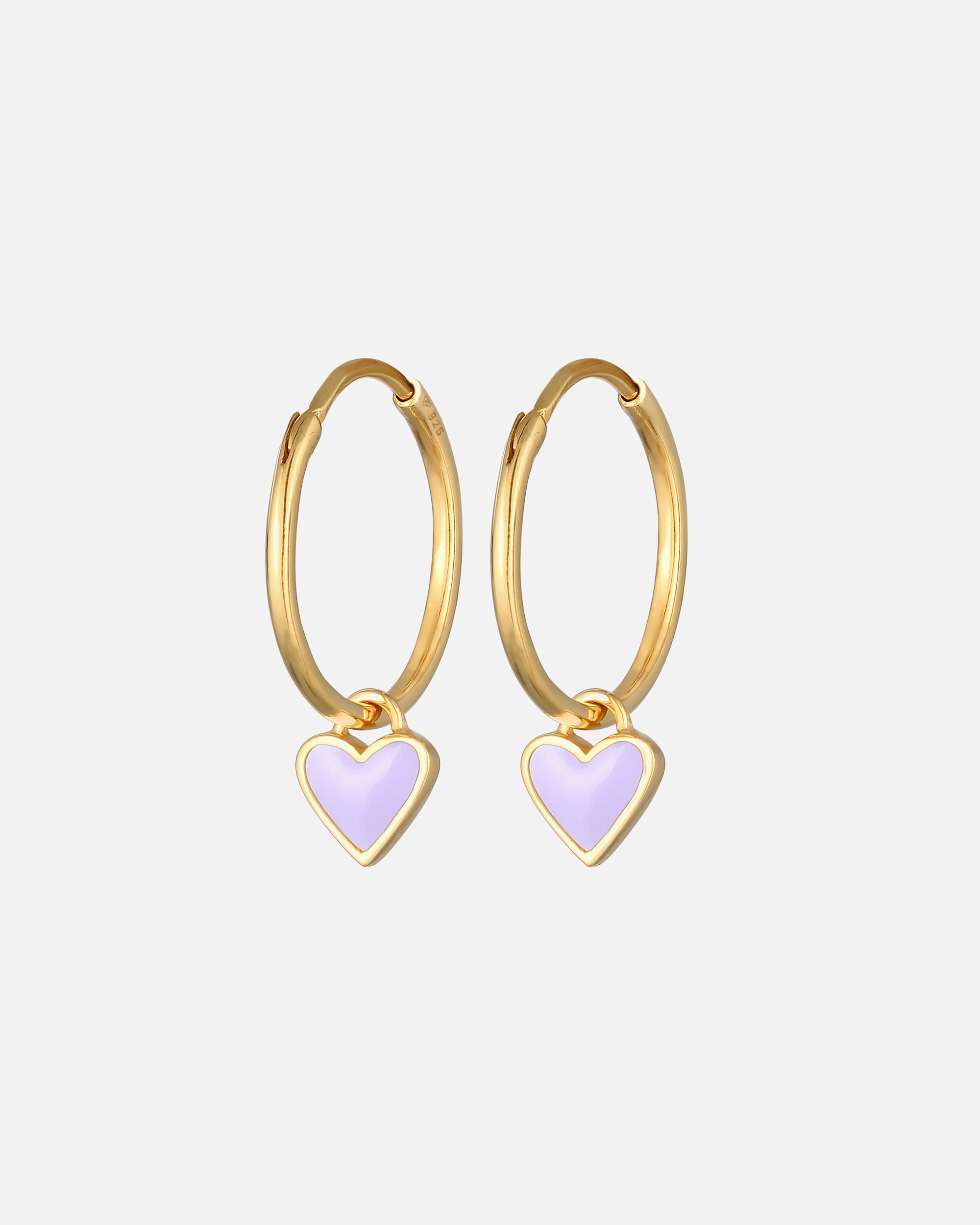 Creolen für Weiblich Elli Elli Ohrringe Creolen Hänger Herzen Emaille 925 Silber 1 Stück