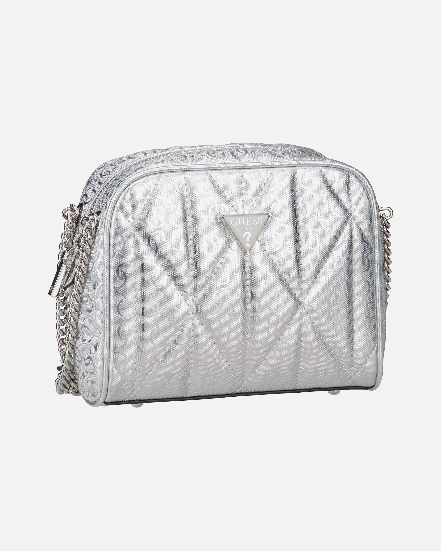 Handtasche für Weiblich GUESS Handtasche Aldina Camera CB Silver