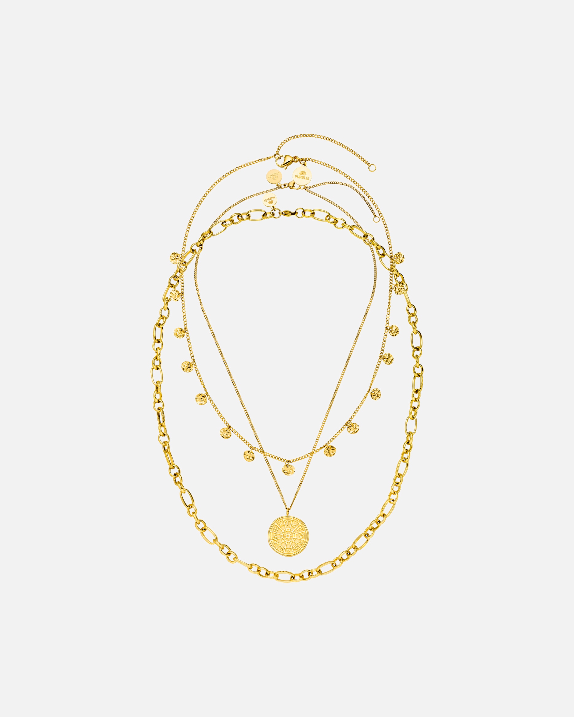 Schmuckset für Unisex Purelei Hanalei Halsketten-Set 100% Edelstahl Gold