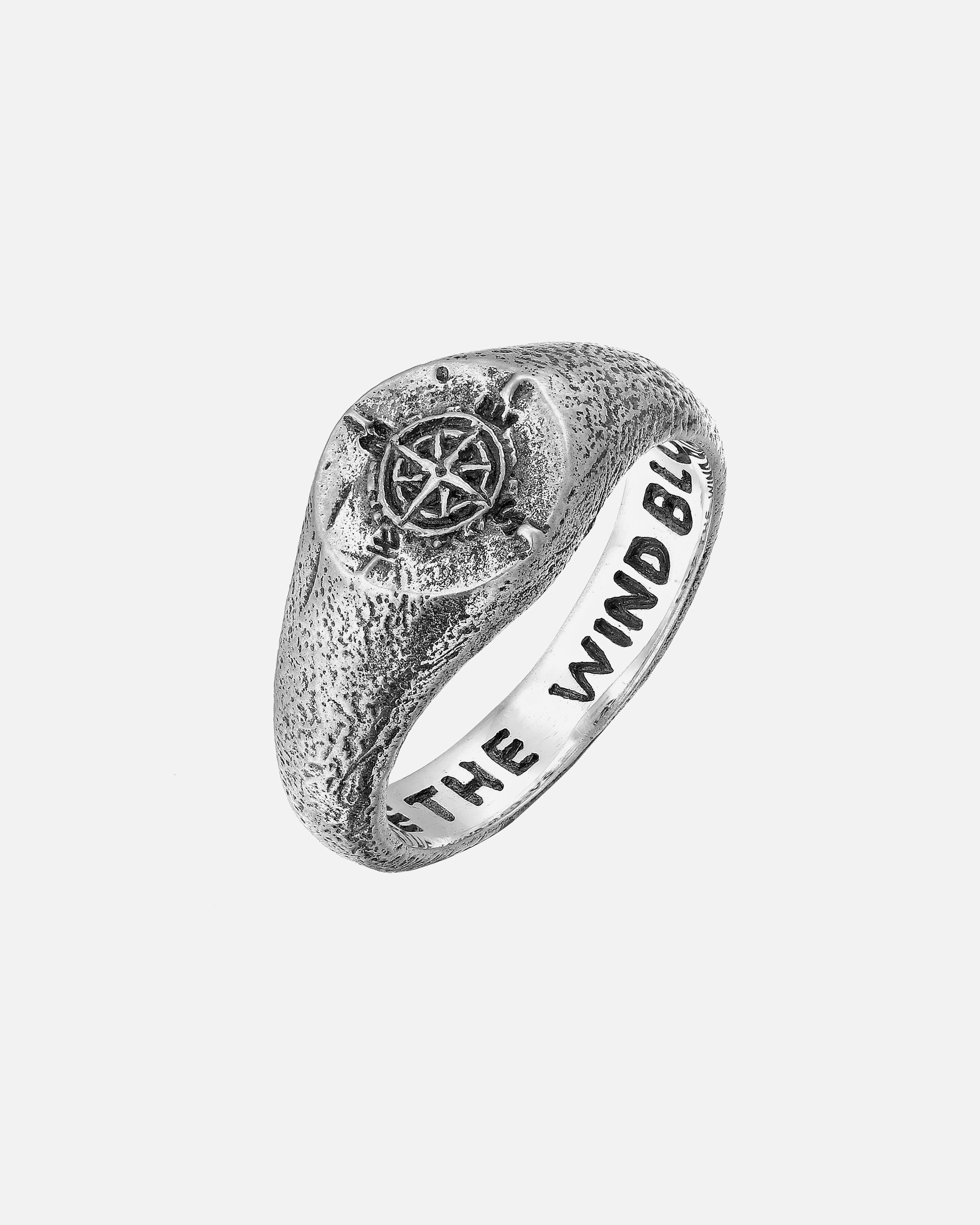 Ring für Männlich Haze & Glory Default Brand Line Sigelring - Like the wind blows 925 Sterling Silber 64