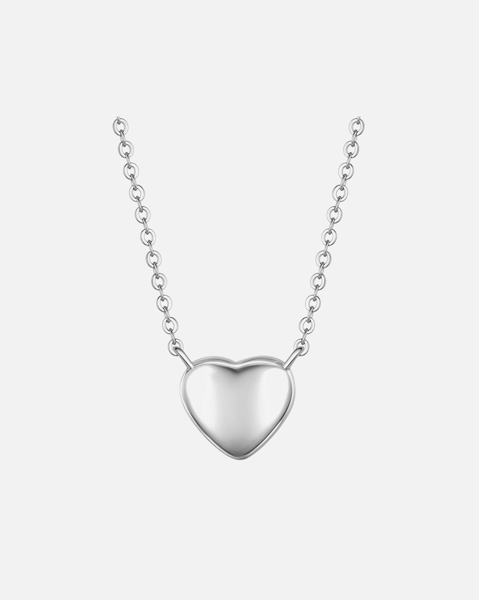 Halskette für Weiblich Lulu & Jane Halskette Herz aus Messing in silber mit Zirkonia 40,0 cm Basislänge + 7,0 cm Verlängerung