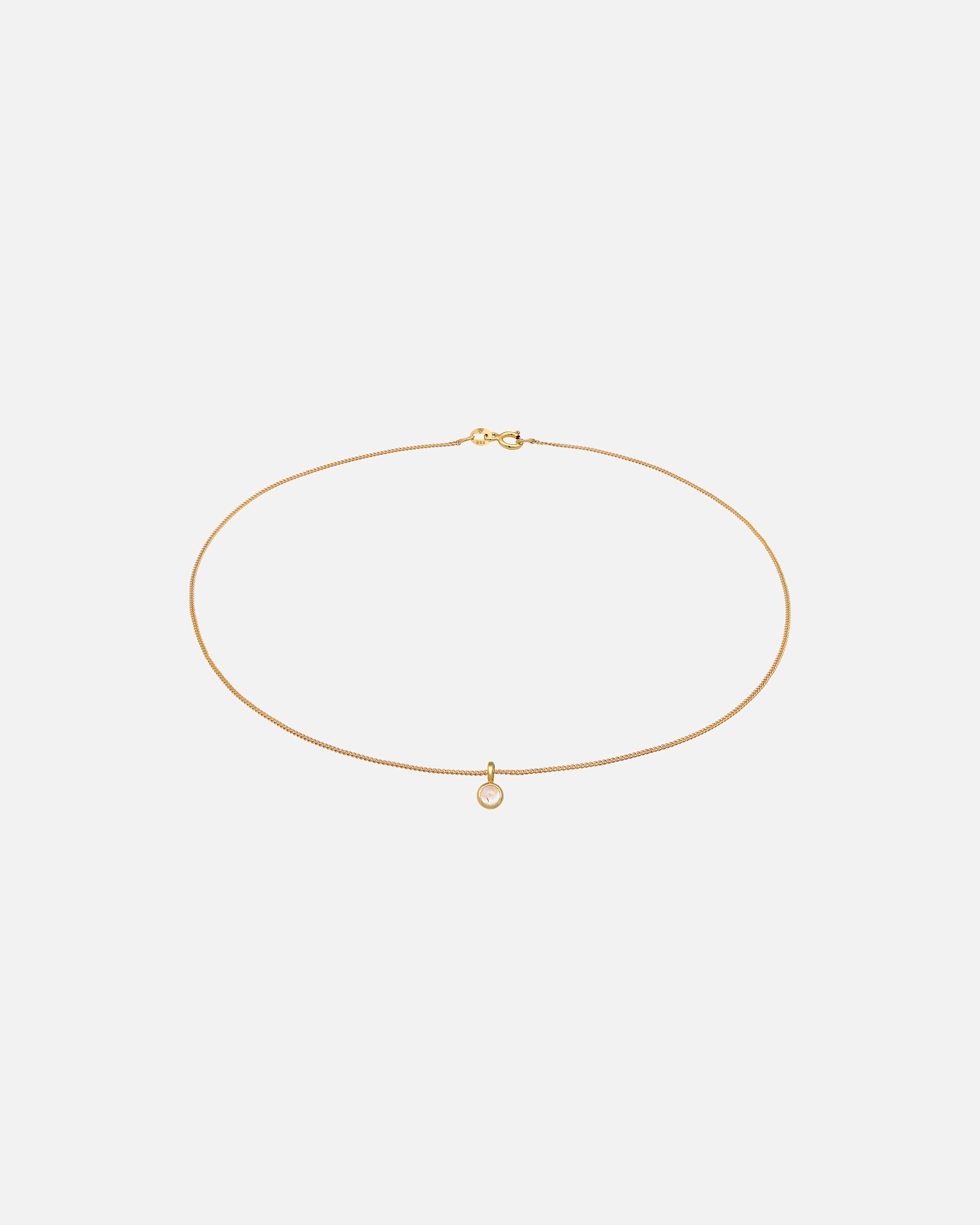 Halskette für Weiblich Elli PREMIUM Choker Mondstein Solitär Anhänger 585 Gelbgold 1 Stück