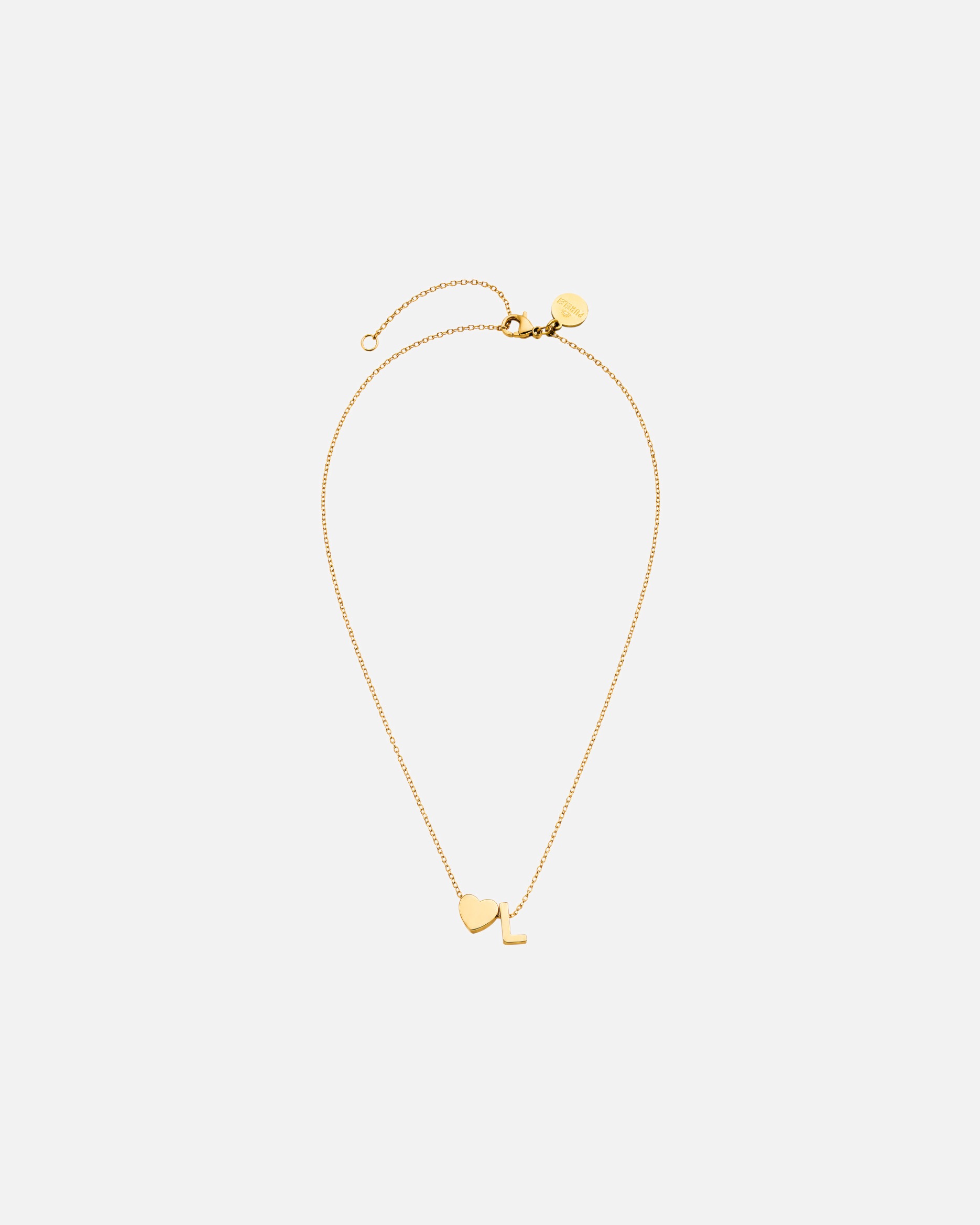 Halskette für Unisex Purelei Letter Heart L Kette 100% Edelstahl Gold