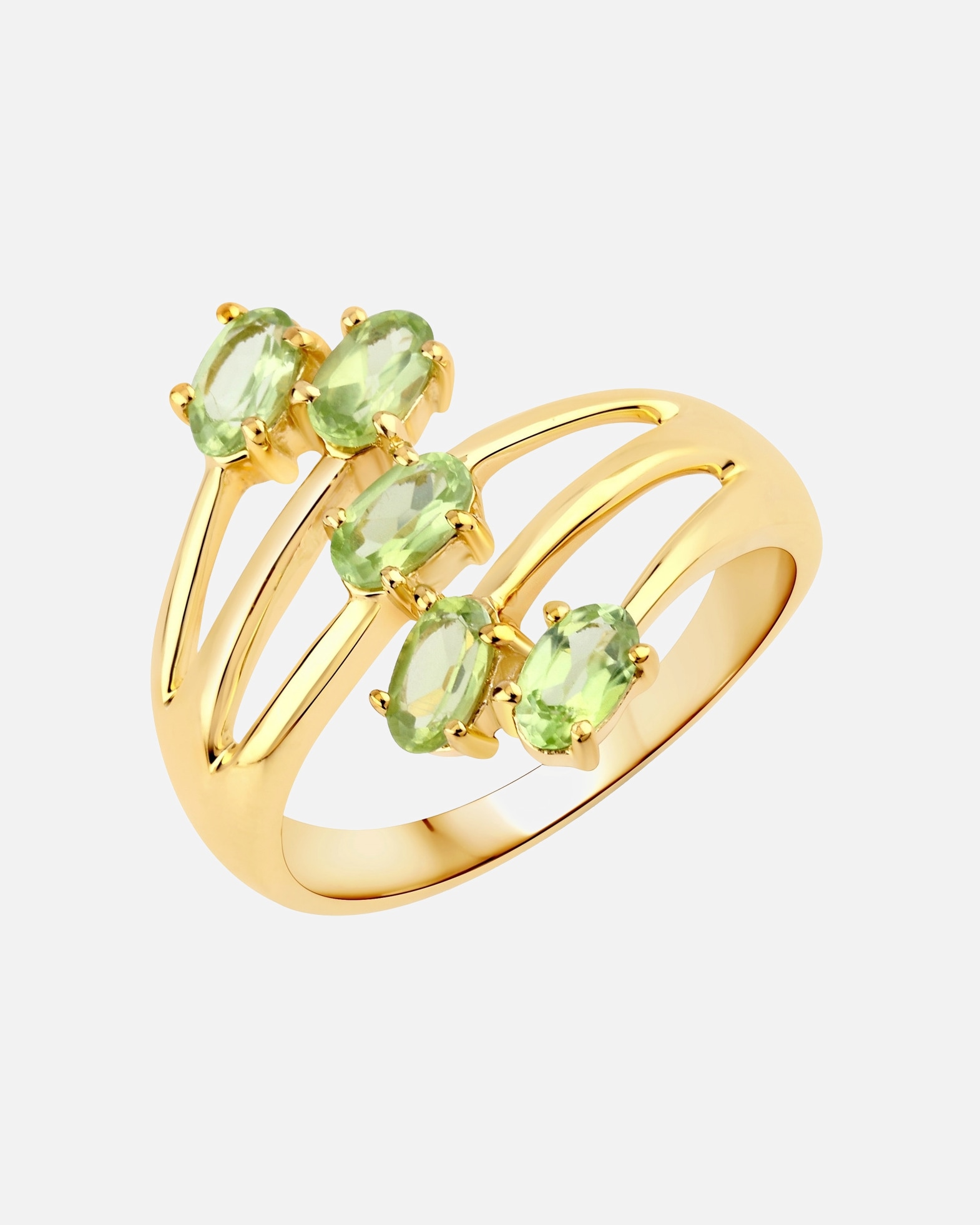 Ring für Weiblich Rafaela Donata Ring Sterling Silber Peridot in Gelbgold 50