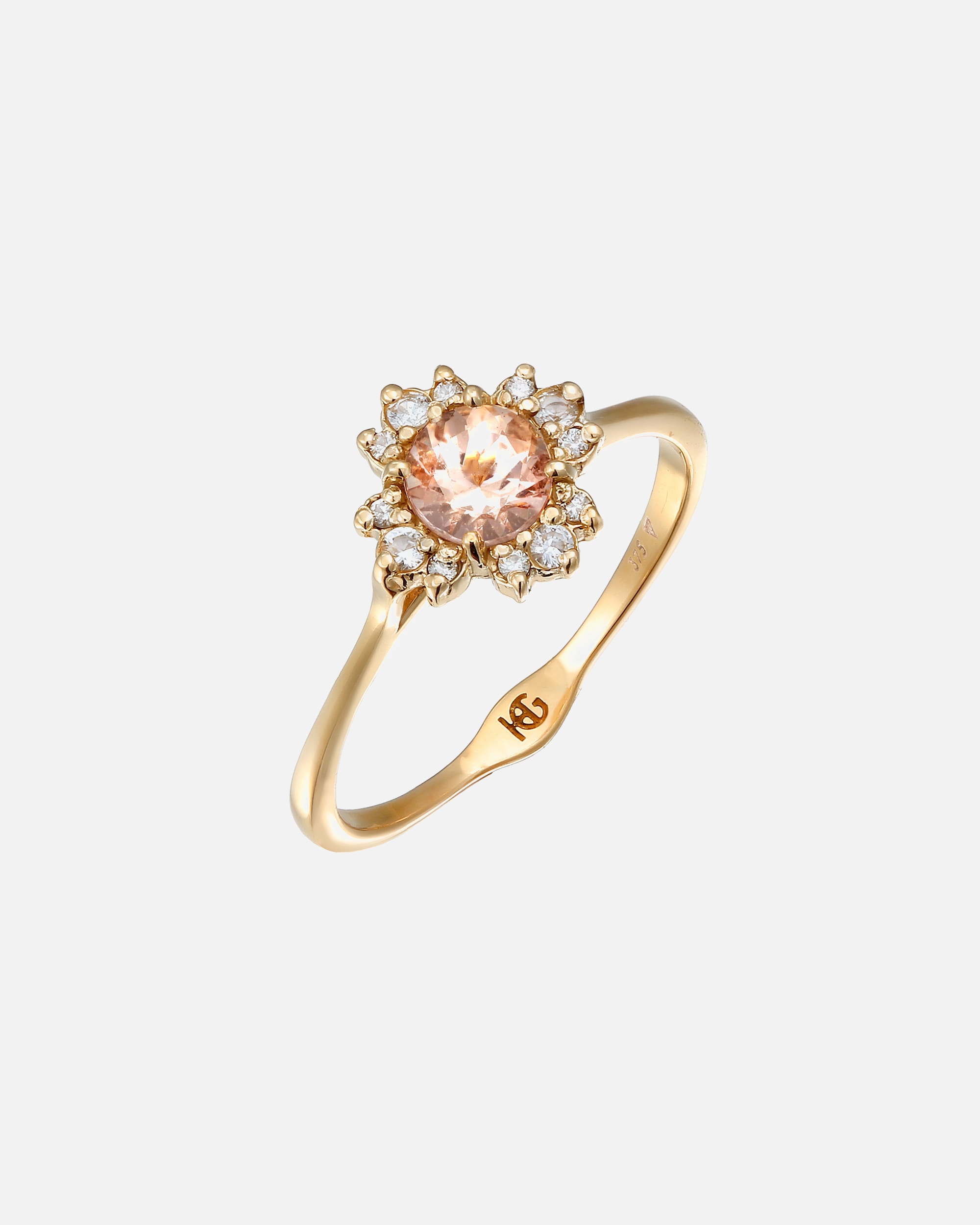 Ring für Weiblich Haze & Glory Default Brand Line Diamant Morganit Verlobungsring 375 Gelbgold 52