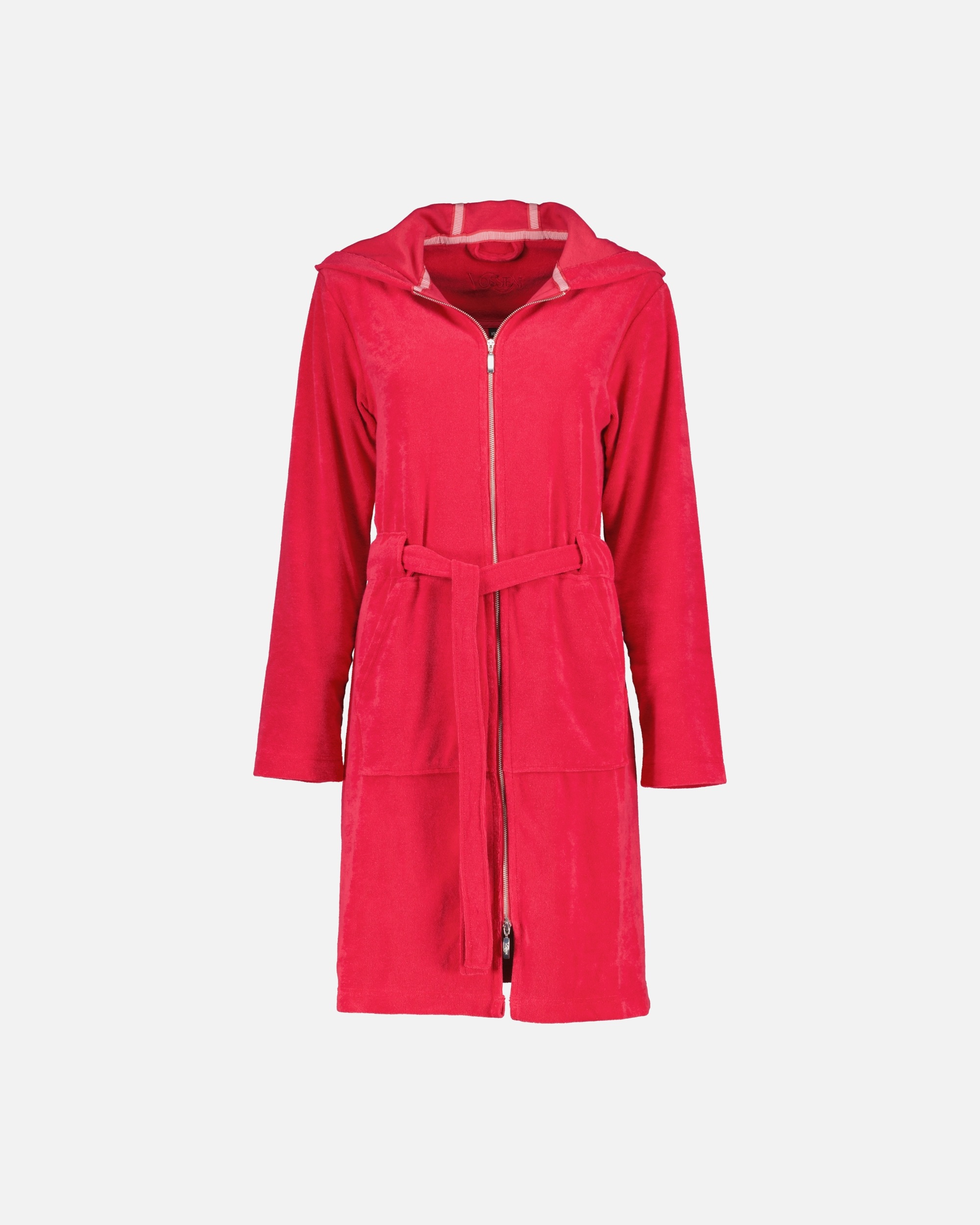 Bademantel für Unisex Vossen Vossen Bademäntel Damen Kurzmantel mit Kapuze Tampa kirschrot - 3680 S