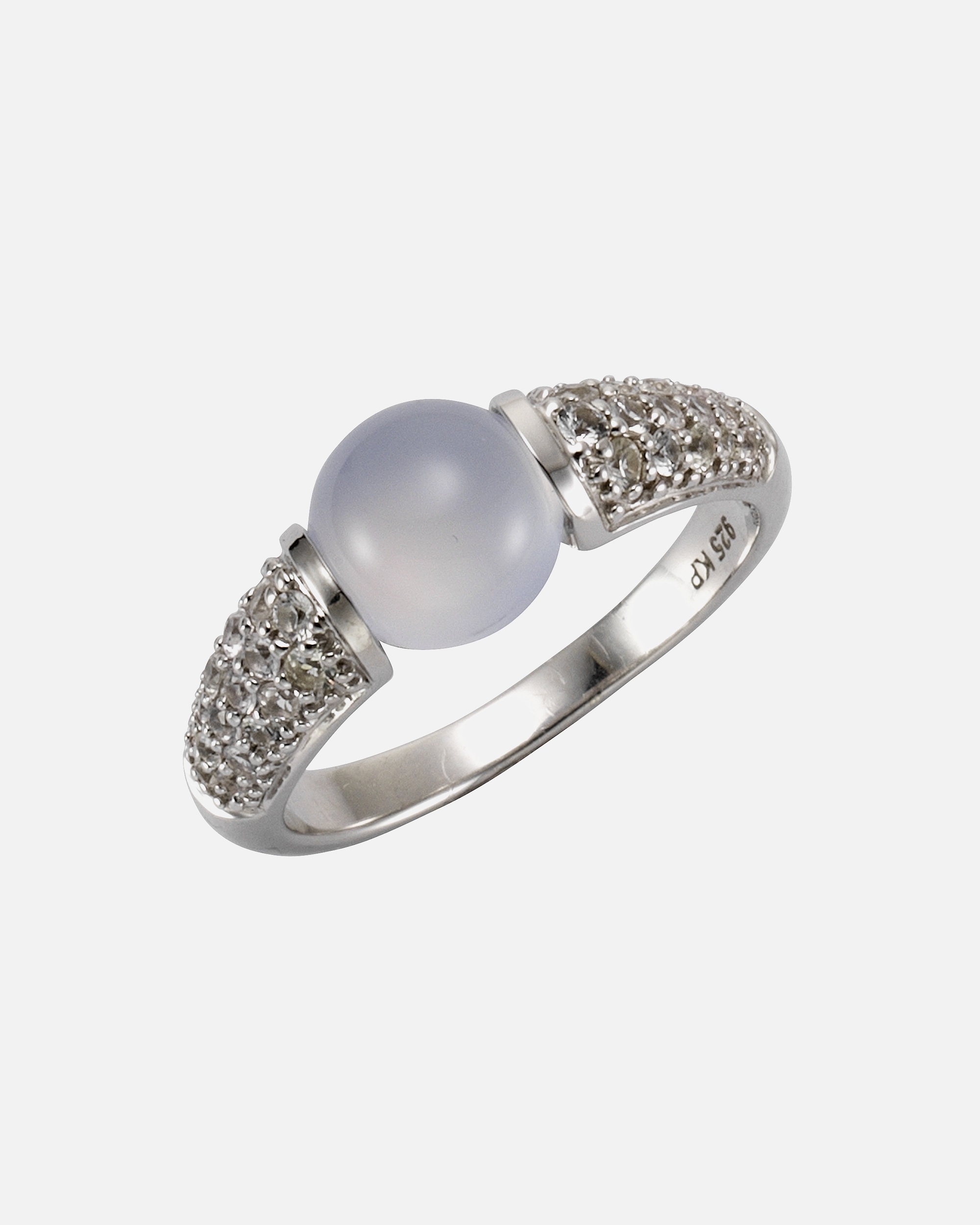 Ring für Weiblich Jamelli Ring 925/- Sterling Silber Chalcedon hellblau 052 (16,6)