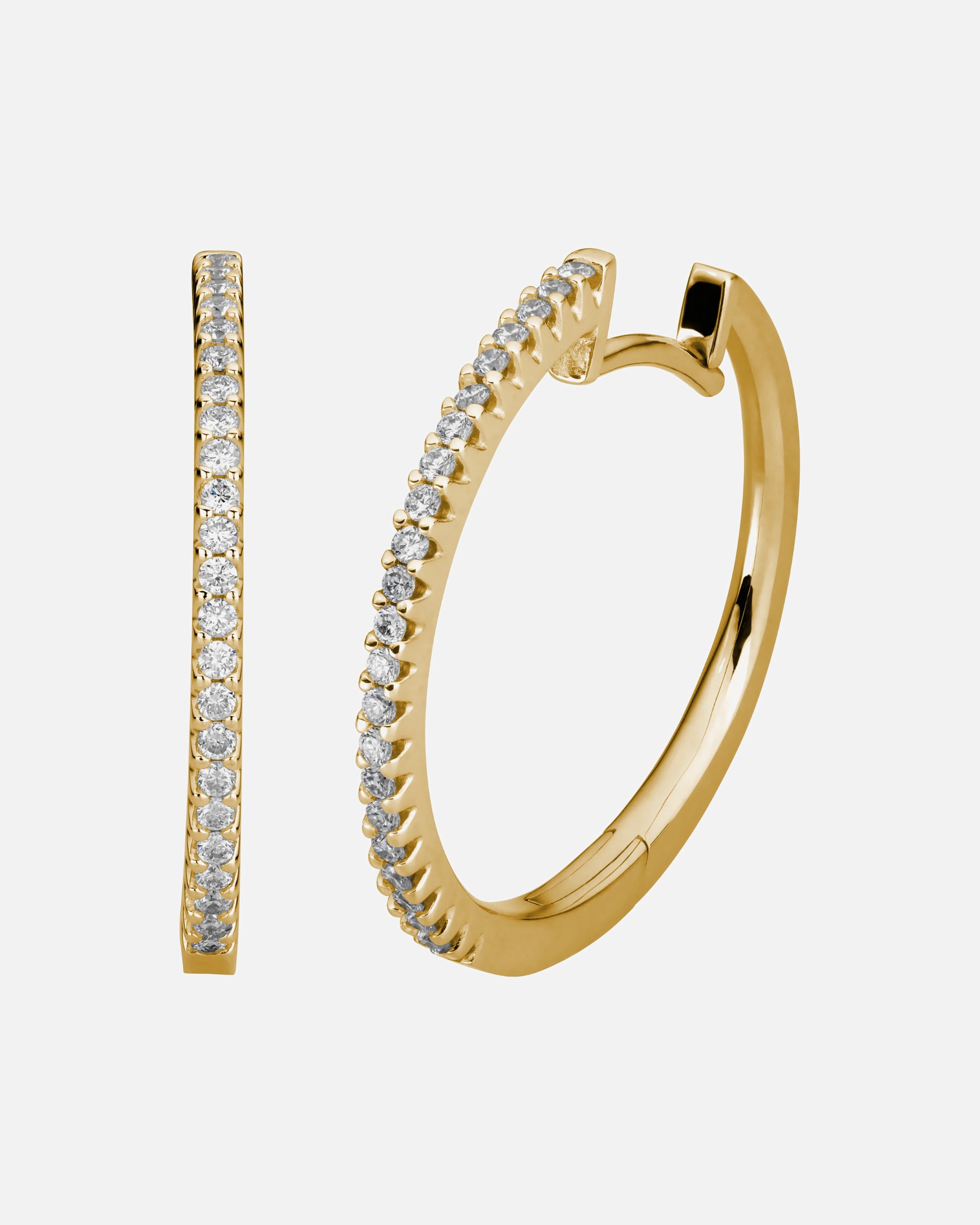 Creolen für Weiblich Lyomi Default Brand Line Klappcreolen 585/- Gold Diamant Lab Grown weiß 0,34ct. gelb vergoldet