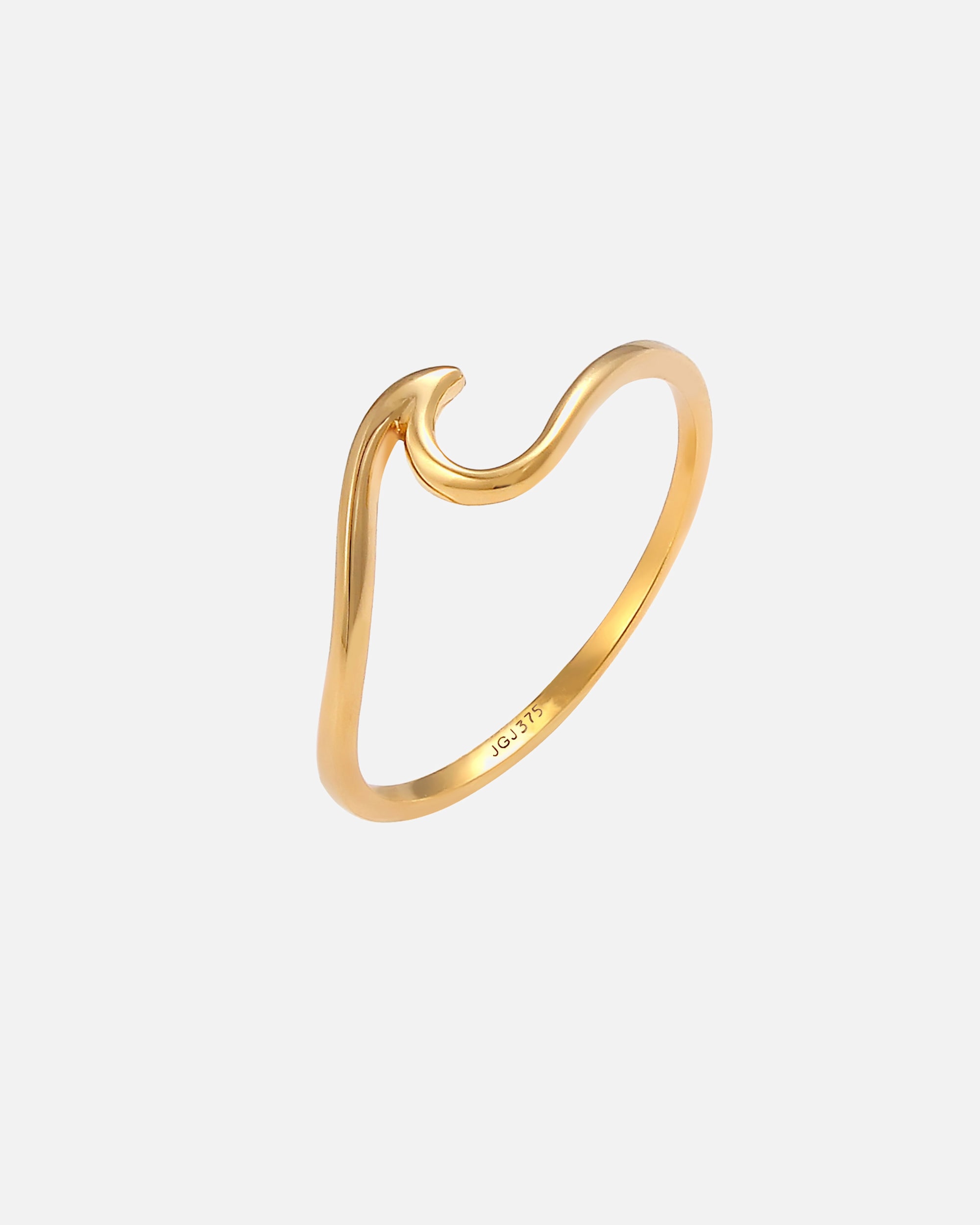 Ring für Weiblich Elli PREMIUM Wellen Wave Strand Maritim 375 Gelbgold 56