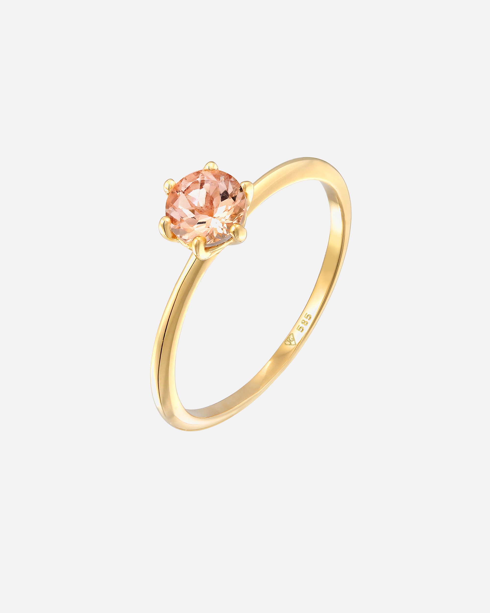 Ring für Weiblich Elli PREMIUM Morganit Solitär Verlobungsring 585 Gelbgold 54