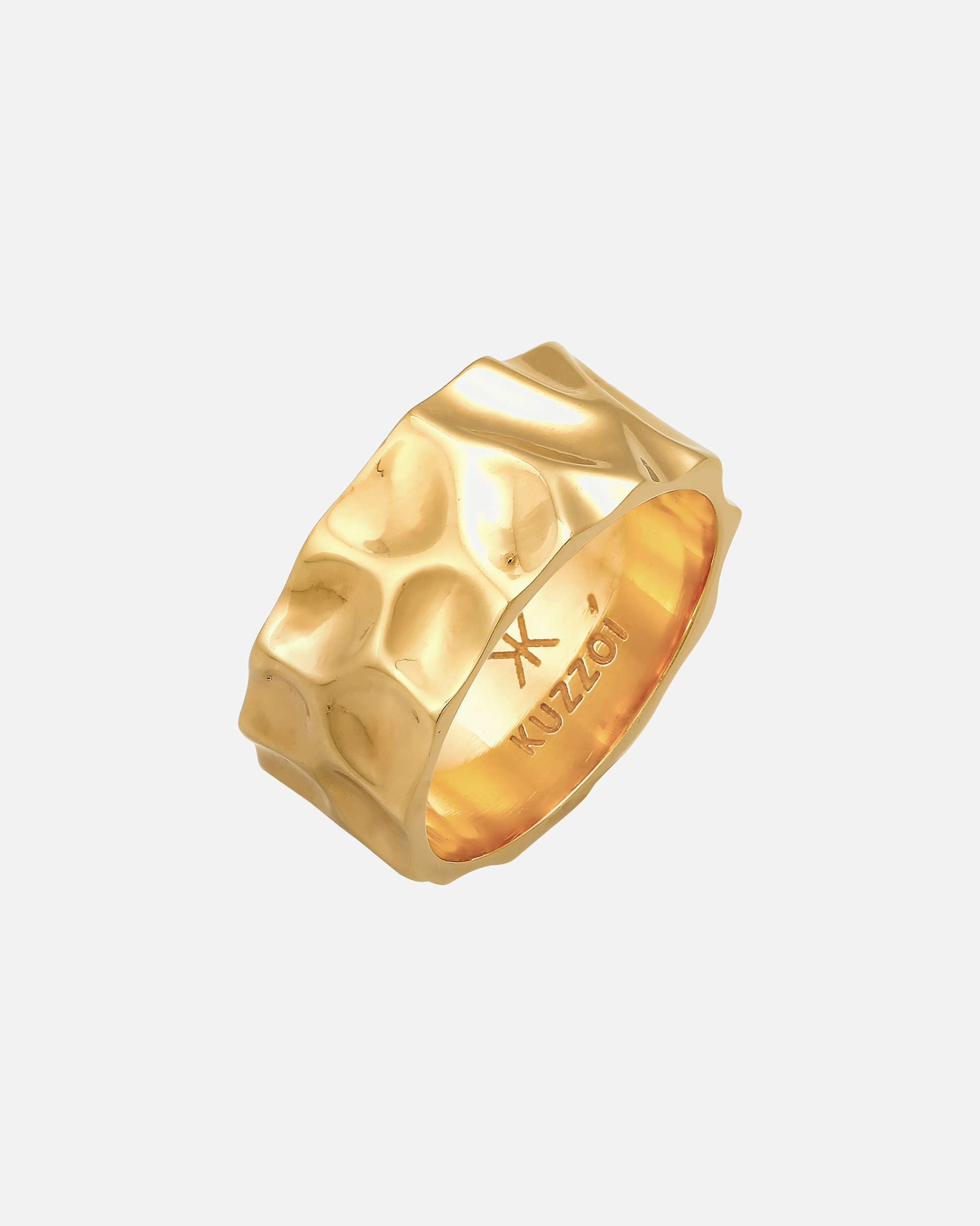 Ring für Männlich KUZZOI Herren Bandring Geschmiedet Used Look 925 Silber 56
