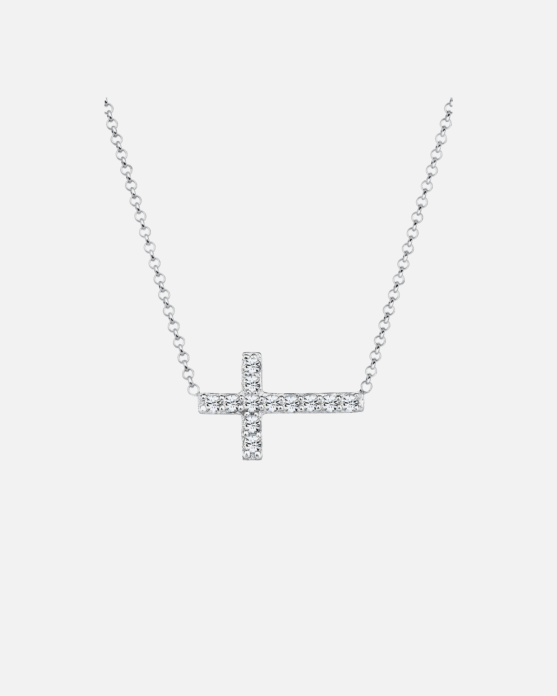 Halskette für Weiblich Elli Kreuz Symbol Kristalle 925 Silber 1 Stück