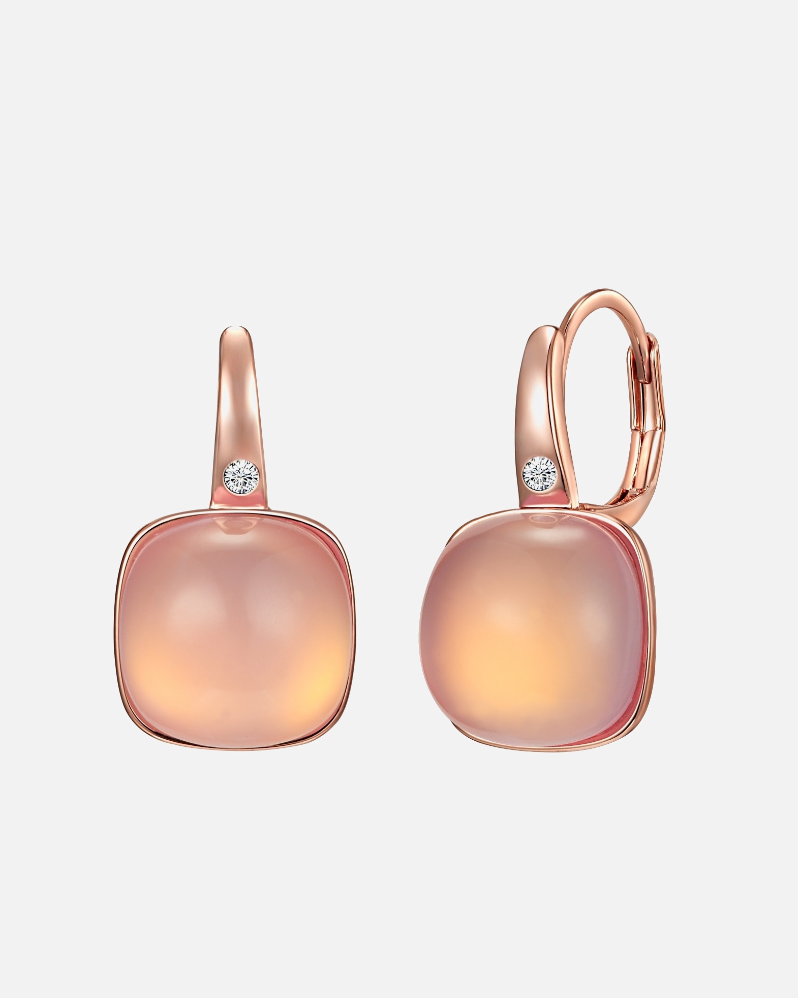 Ohrringe für Weiblich Lulu & Jane Ohrhänger Metall-Legierung verziert mit Kristallen von Swarovski® in Roségold 1 Stück