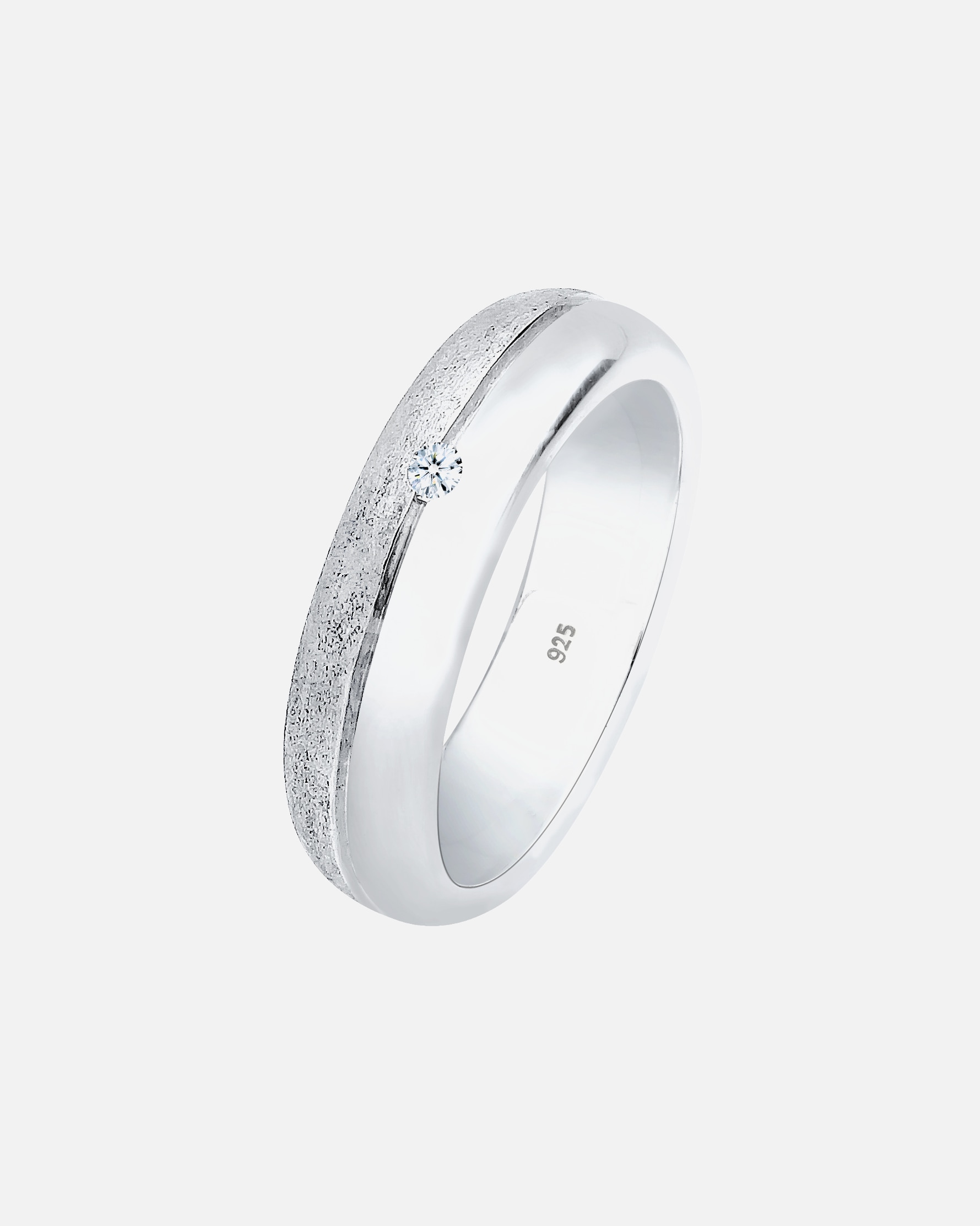 Ring für Weiblich Elli DIAMONDS Basic Bandring Diamant (0.03 ct.) 925 Silber 52