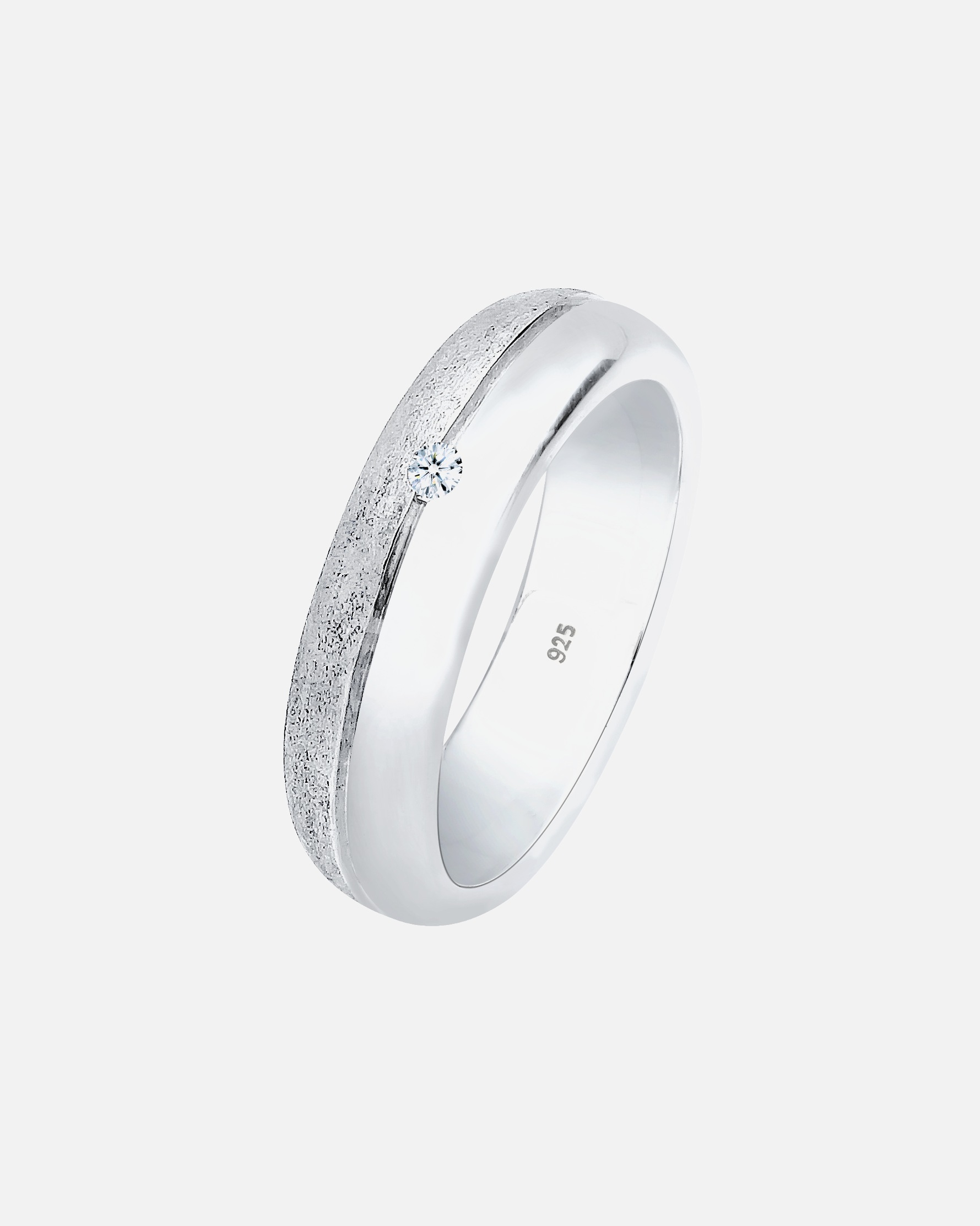 Ring für Weiblich Elli DIAMONDS Basic Bandring Diamant (0.03 ct.) 925 Silber 56