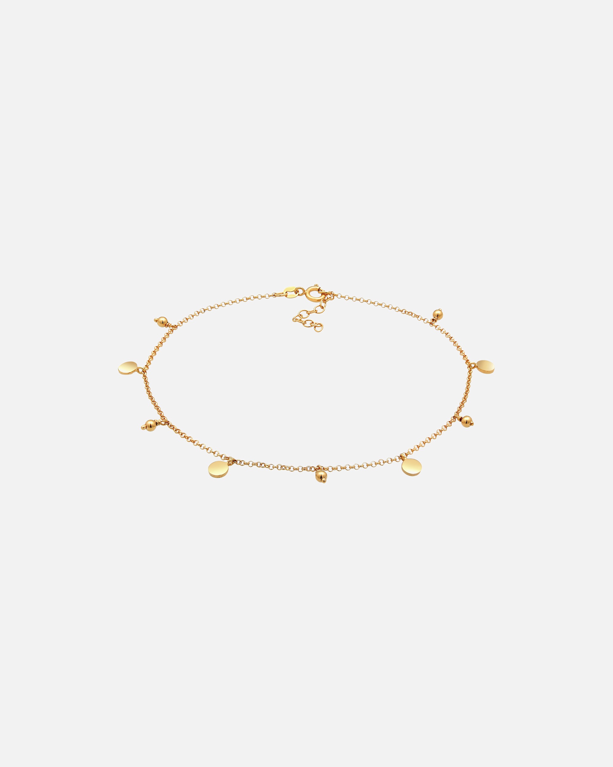 Fußschmuck für Weiblich Elli Plättchen Kugel Boho Style 925 Silber 1 Stück