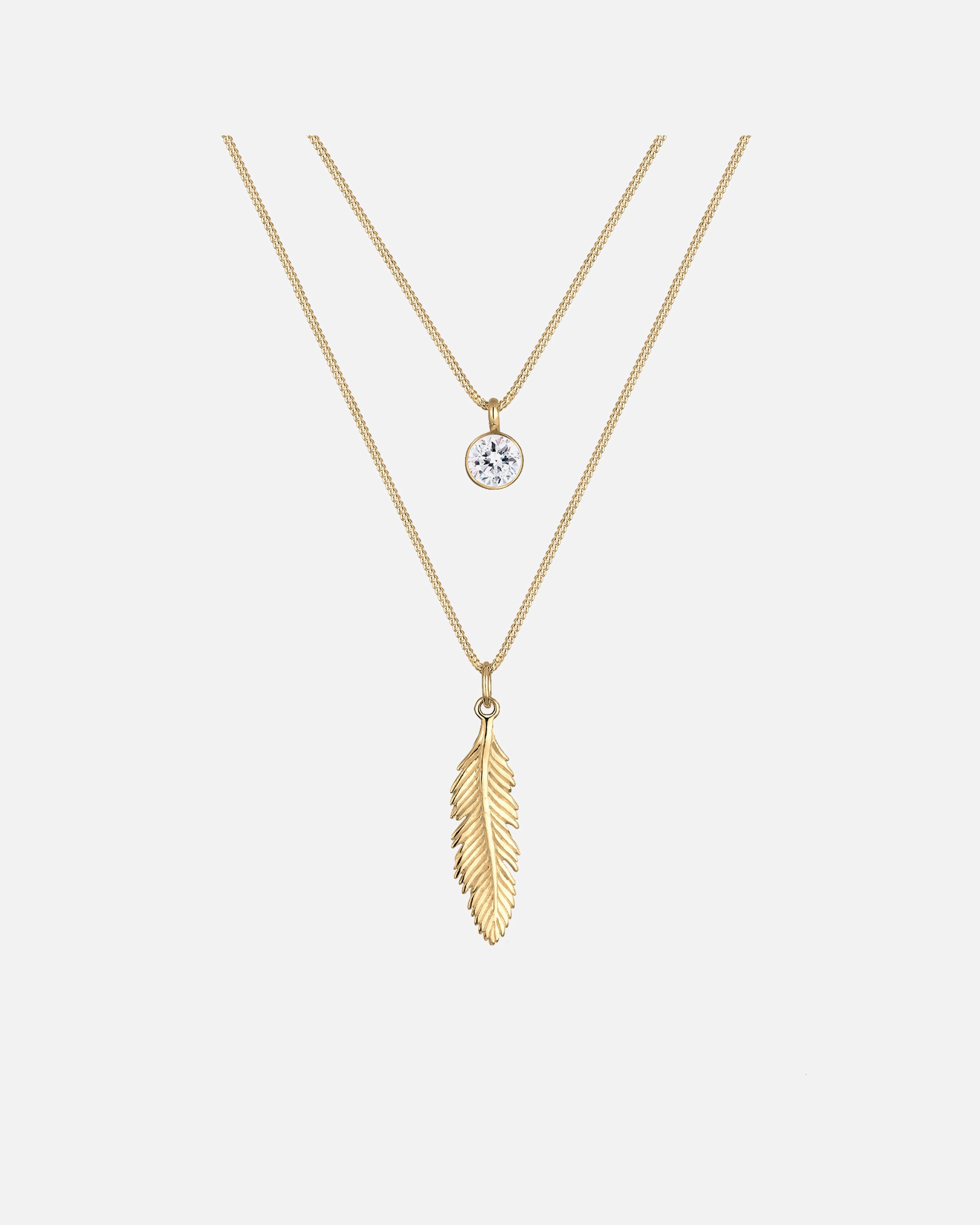 Halskette für Weiblich Elli Feder Boho 925 Silber, mit Kristallen von Swarovski® 50