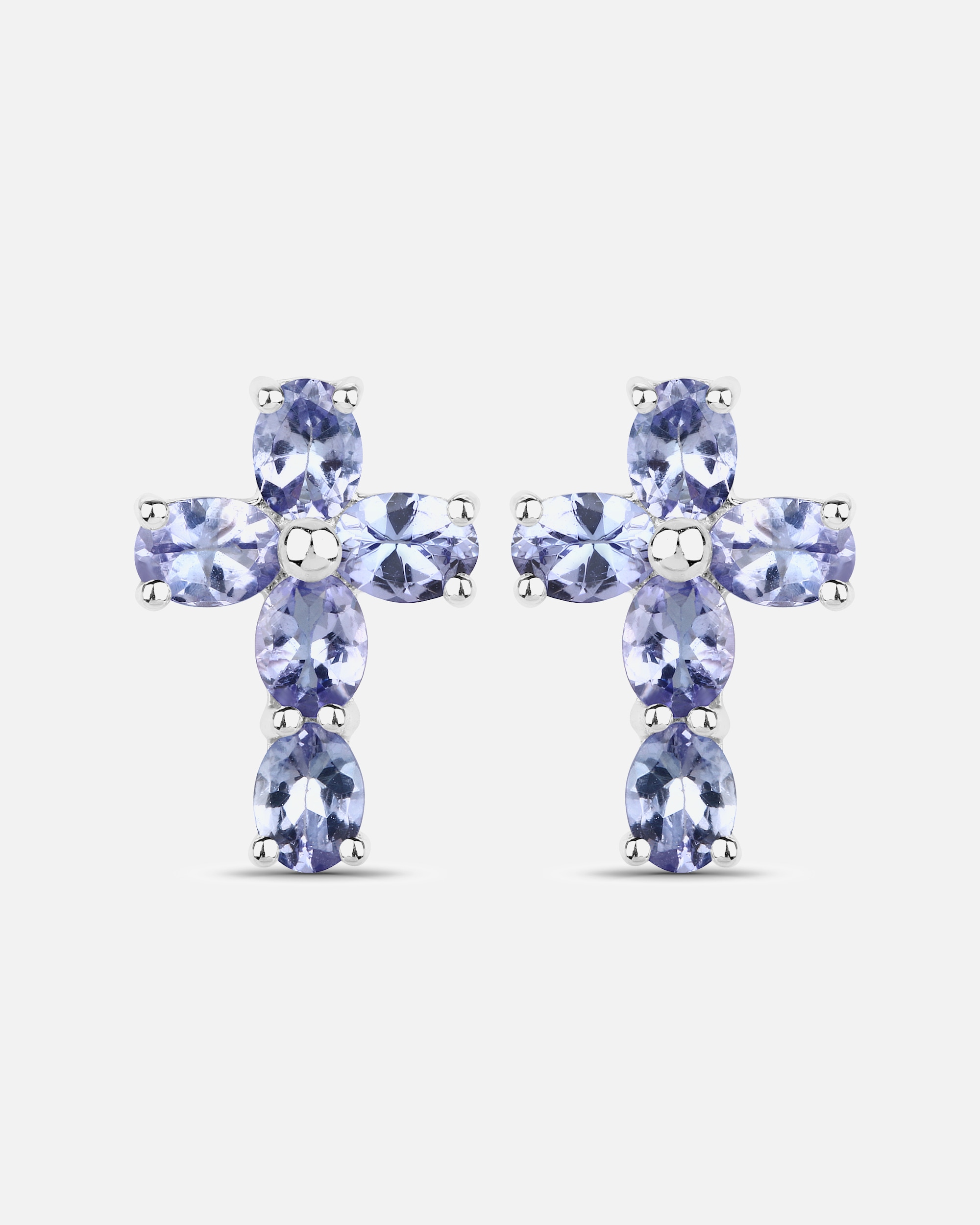 Ohrringe für Weiblich Vira Jewels Ohrringe 925/- Sterling Silber Tansanit violett 1,7 ct. weiß