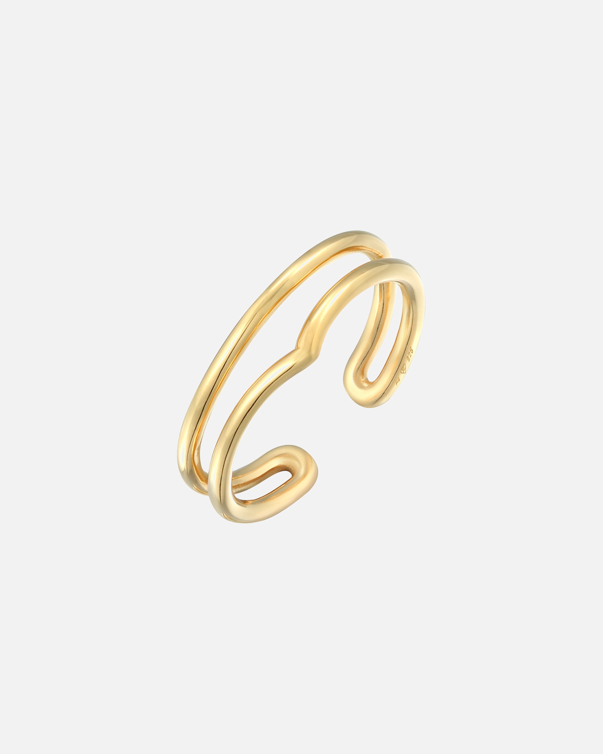 Ring für Weiblich Elli Wickelring Offen V-Form 925 Silber Gold