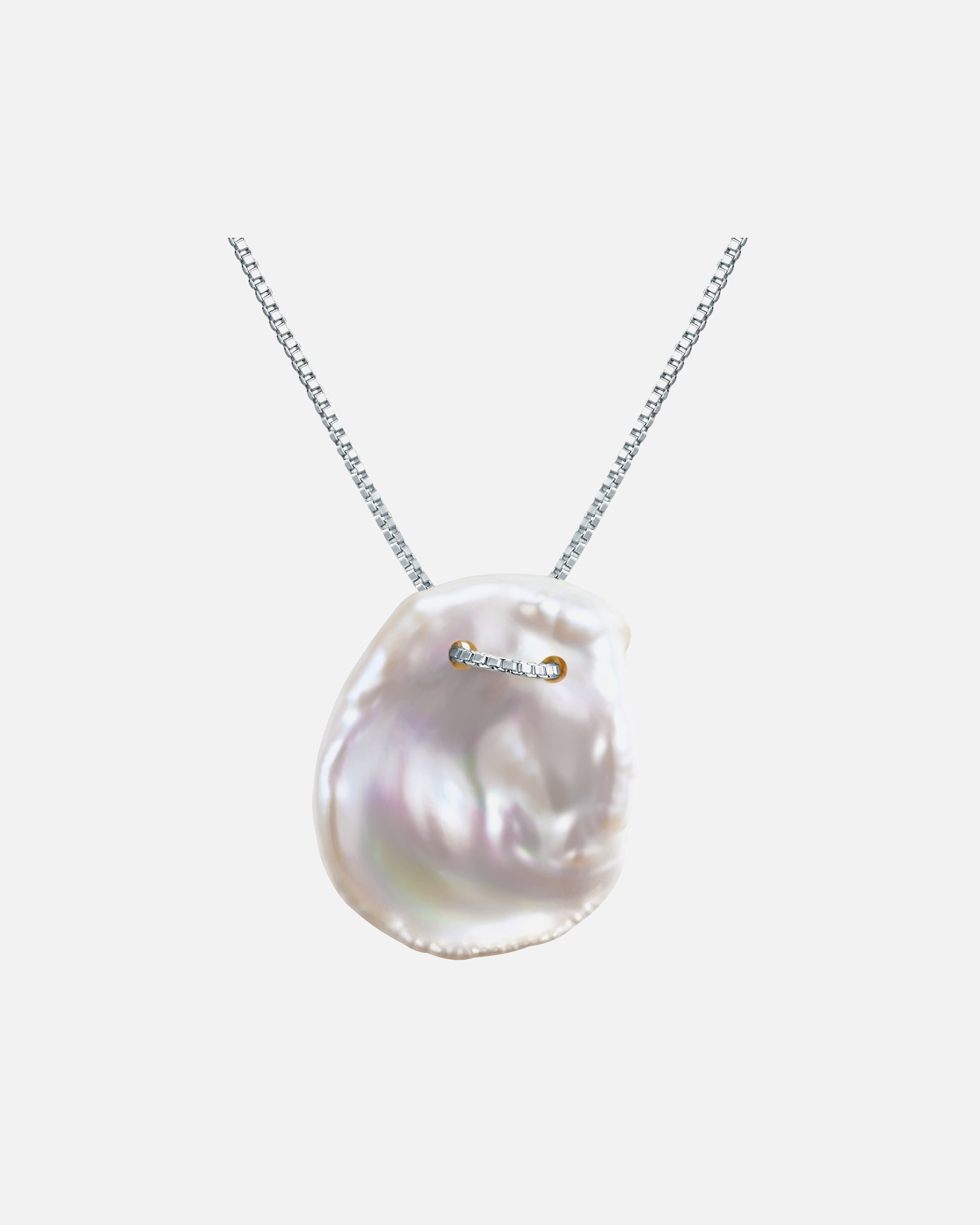 Halskette für Weiblich Valero Pearls Halskette Sterling Silber Süßwasser-Zuchtperle in Silber 1 Stück