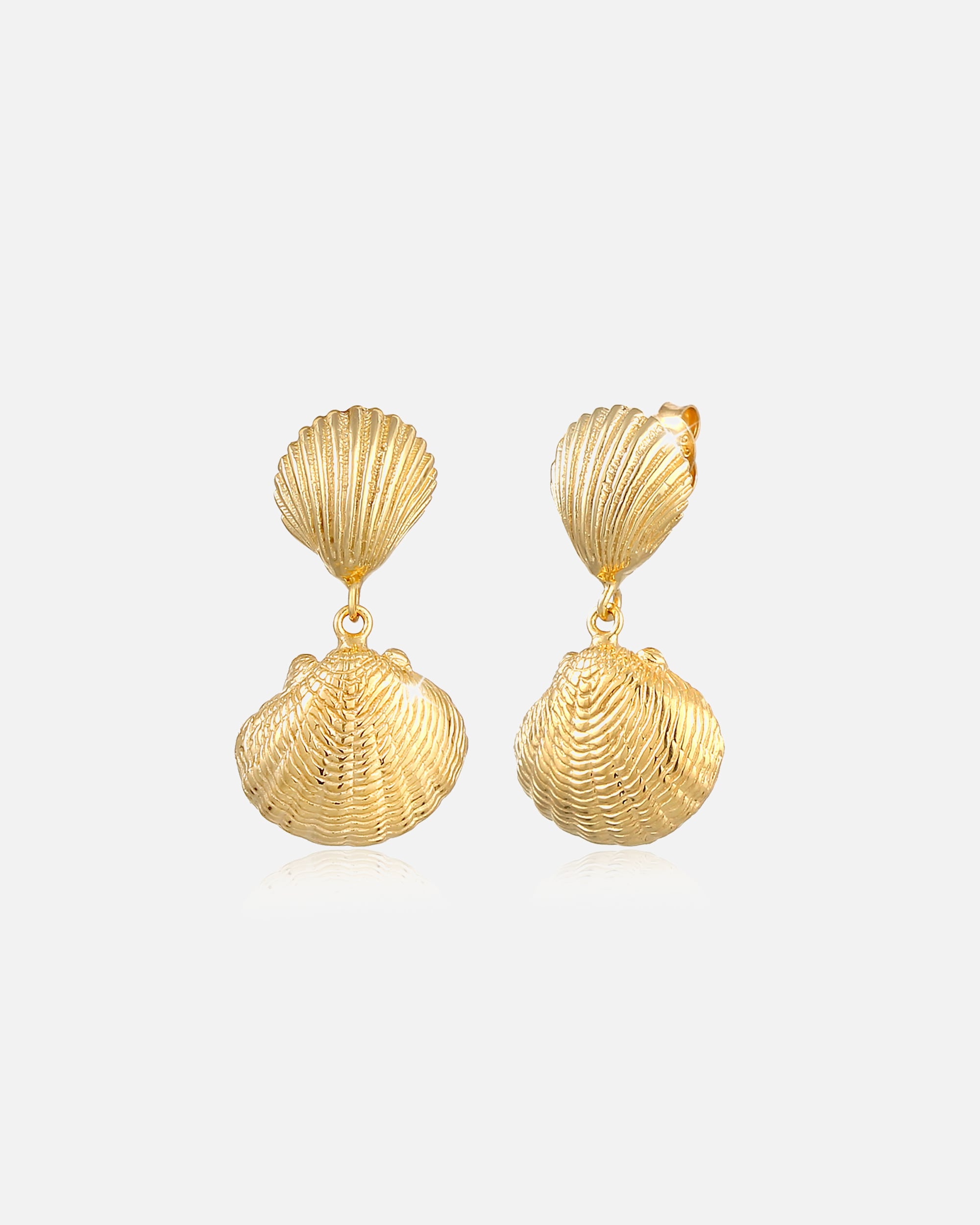 Ohrringe für Weiblich Elli Ohrhänger Herz-Muschel Sommer Strand 925 Silber 1 Stück