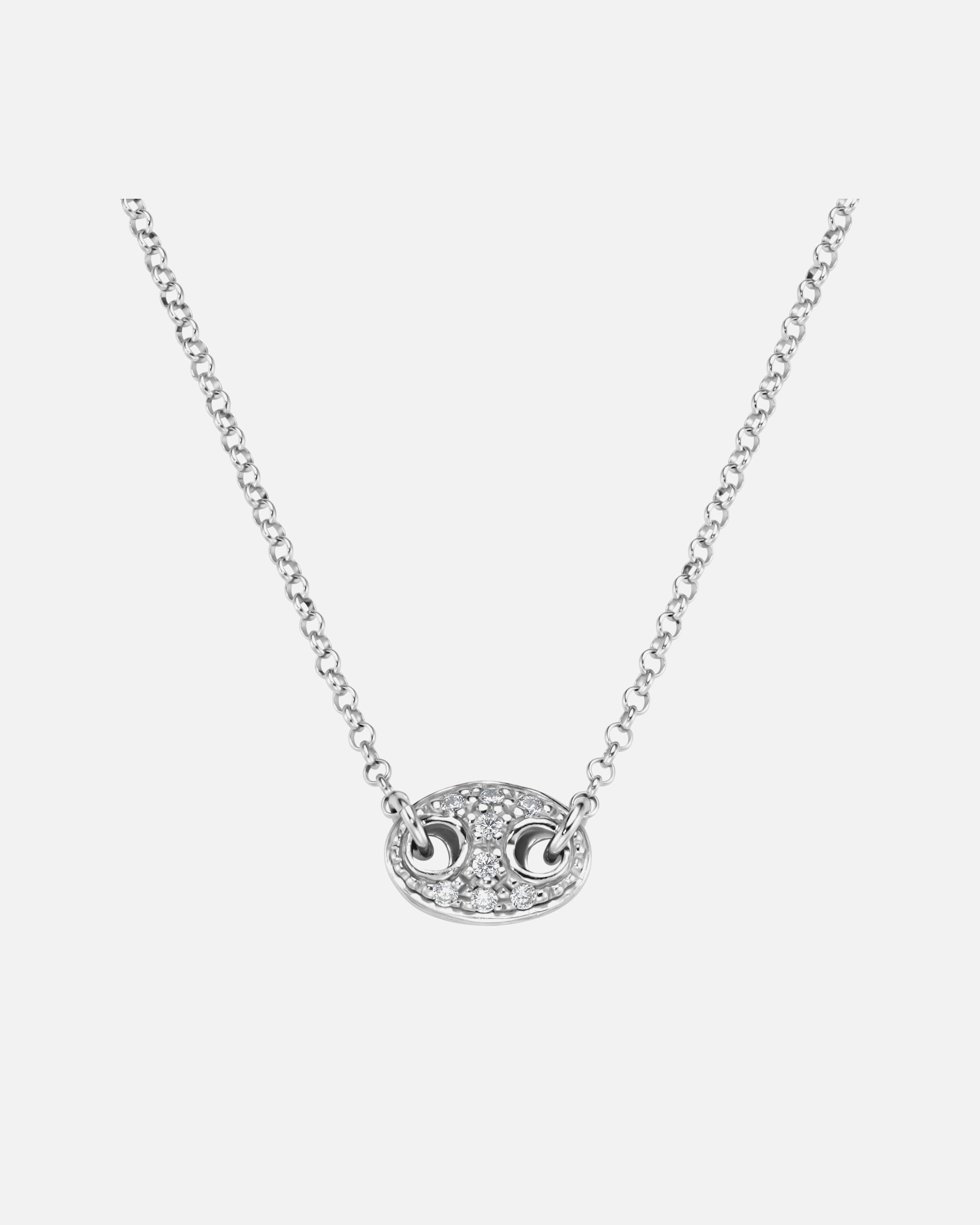 Halskette für Unisex Smart Jewel Collier Mittelteil mit Zirkonia, Silber 925 Silber