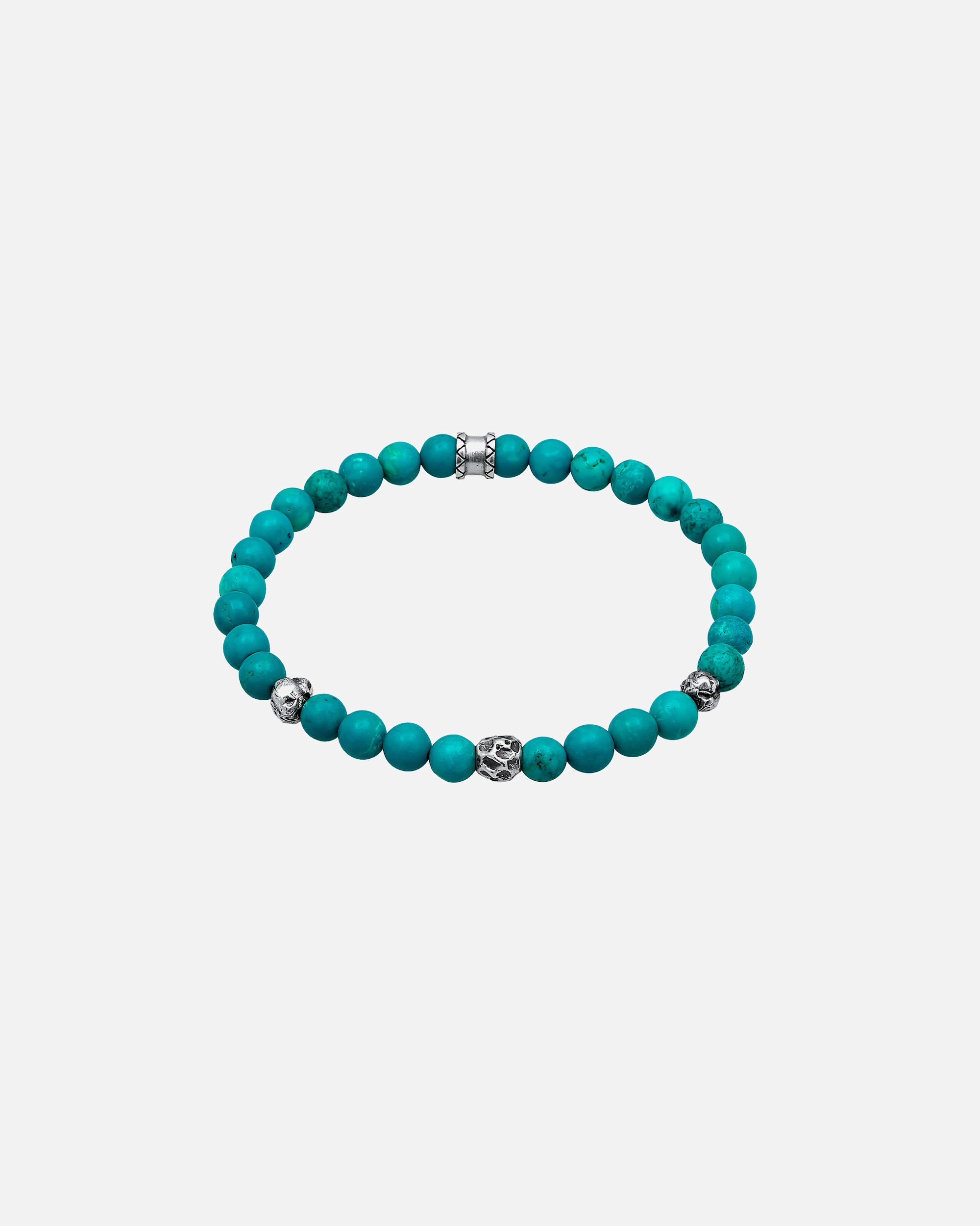 Armband für Männlich KUZZOI Herren Howlith Türkis Stein Bead 925er Silber 1 Stück