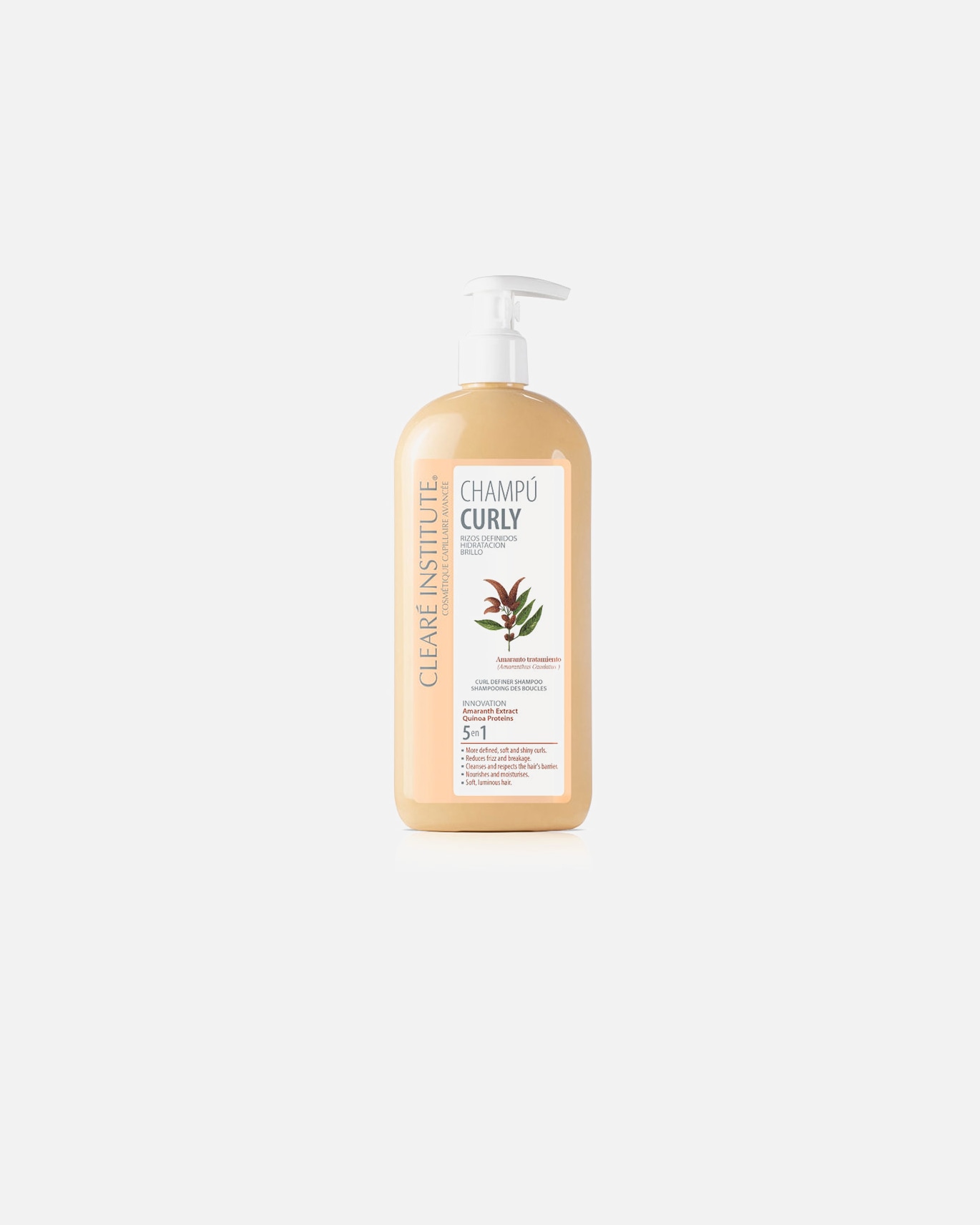 Shampoo für Unisex Clearé Institute CURLY SHAMPOO definiert Locken mit Feuchtigkeit und Glanz 400 ml