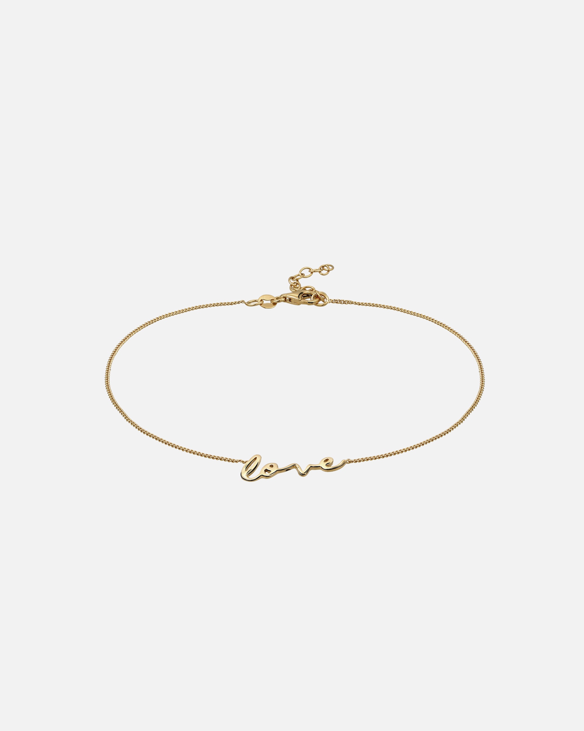 Schmuck für Weiblich Elli Fußkettchen Schriftzug Love 925 Sterling Silber goldfarben