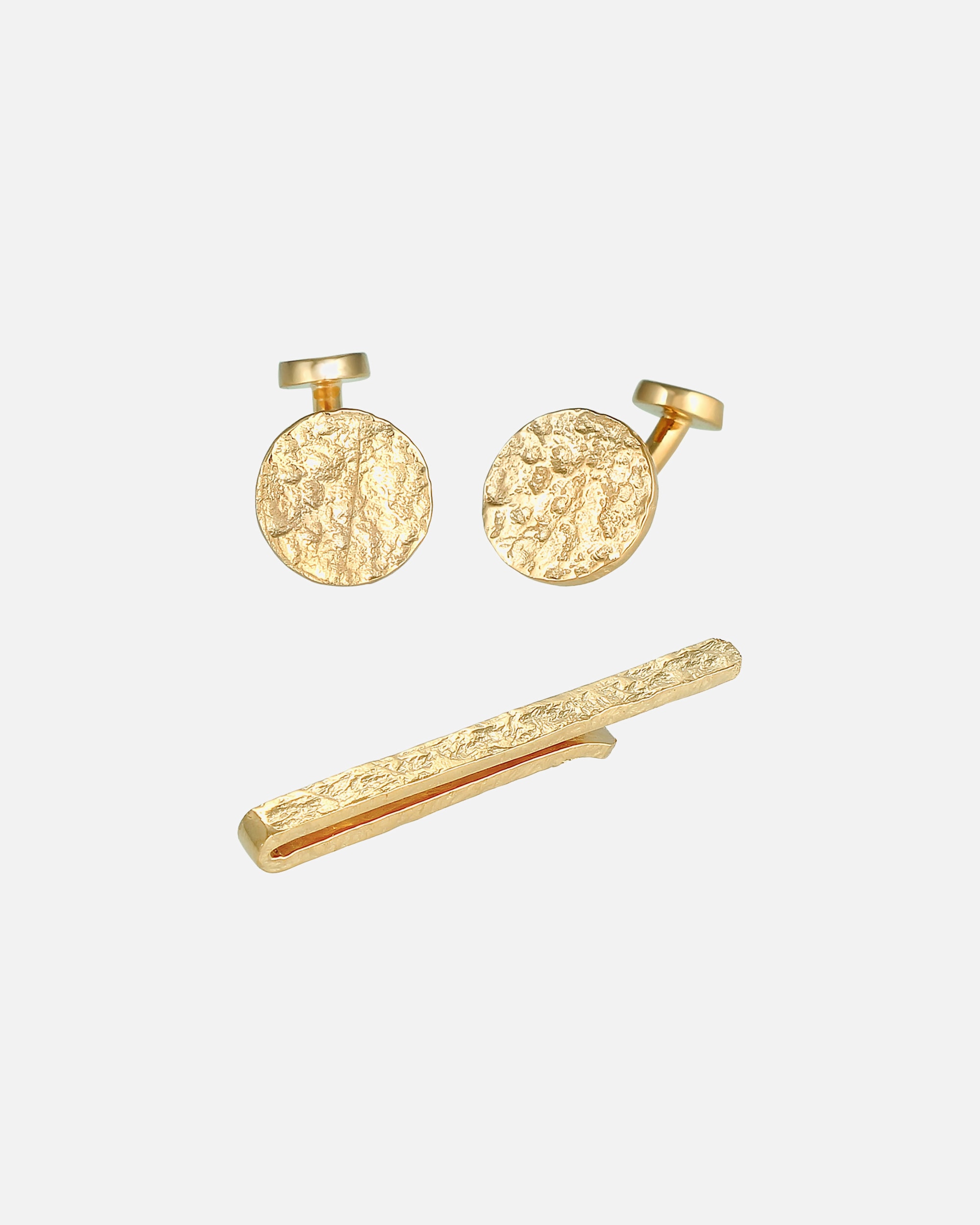 Schmuck für Männlich KUZZOI KUZZOI Schmuckset Manschettenknöpfe Krawattennadel Organic 925 Silber Gold