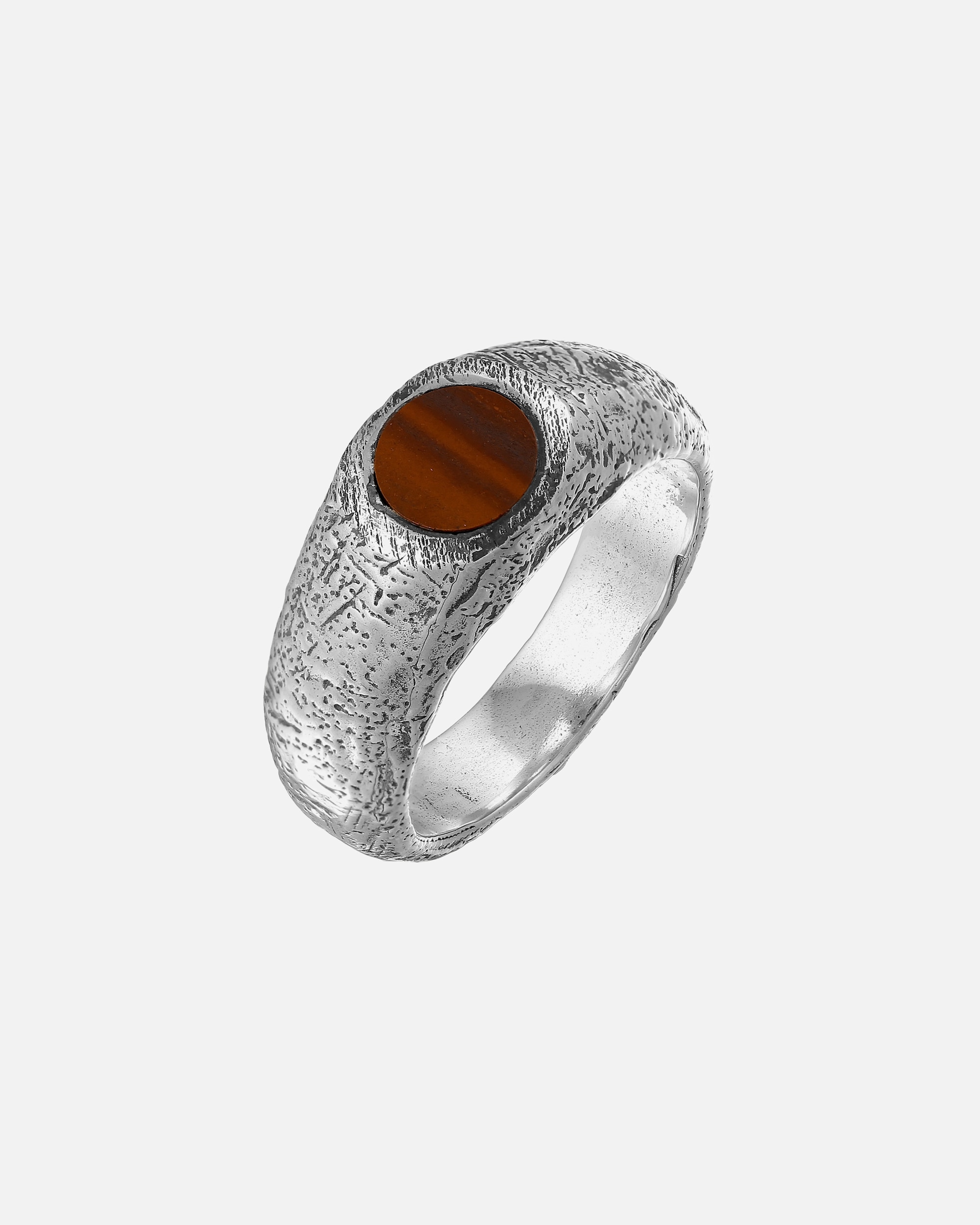 Ring für Männlich Haze & Glory Default Brand Line Siegelring Brauner Jaspis 925er Silberring 60
