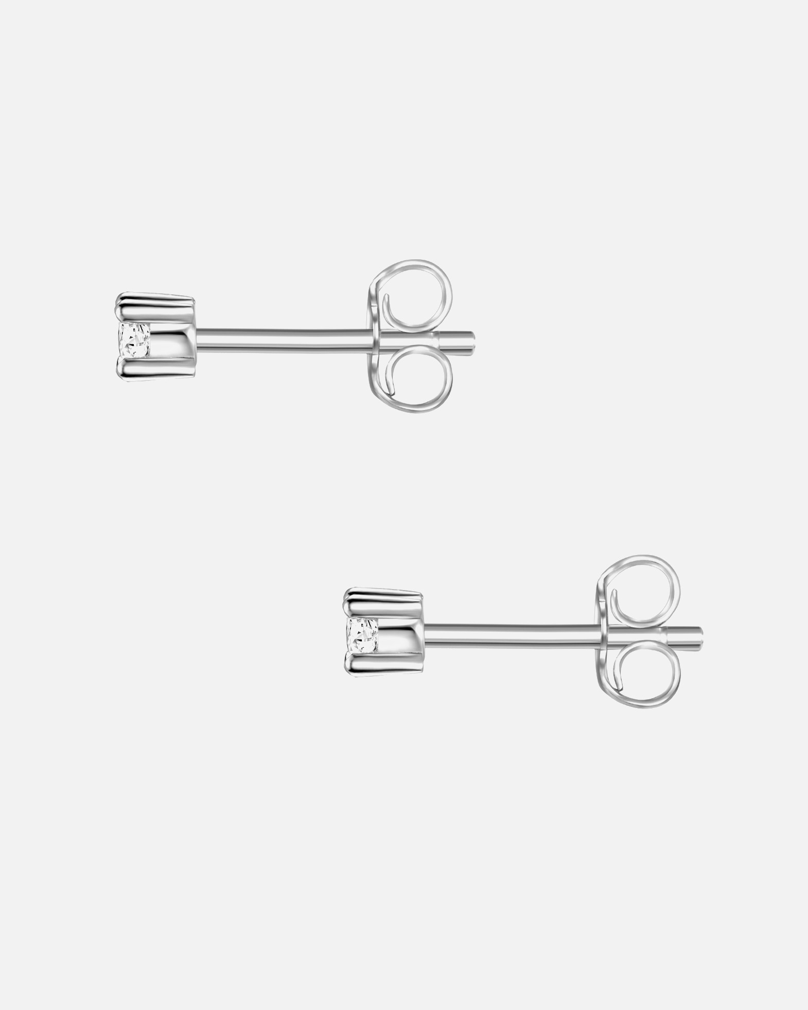 Ohrringe für Weiblich Lulu & Jane Ohrstecker aus Messing in silber mit Zirkonia 2,5 mm