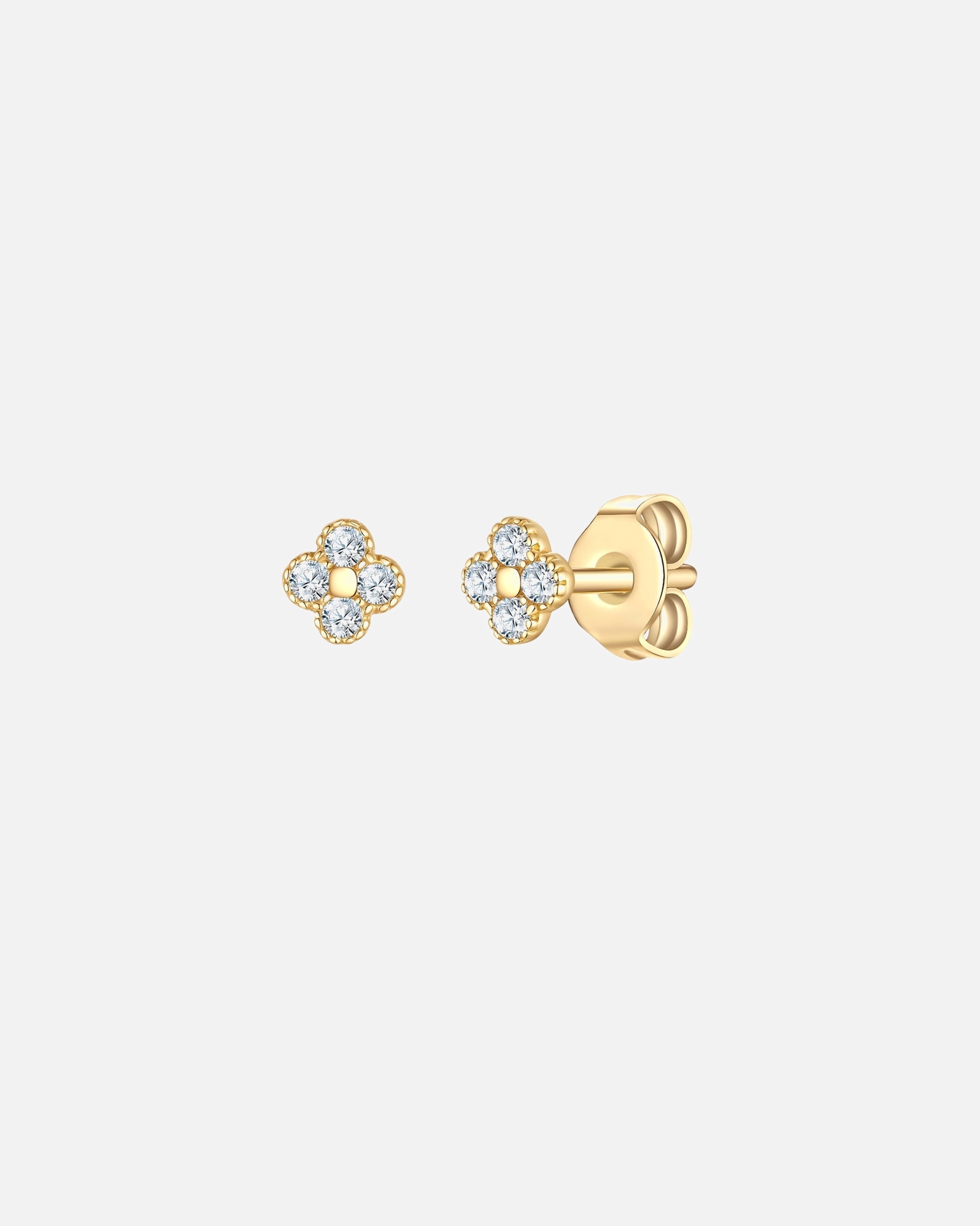 Ohrringe für Weiblich Glanzstücke München Ohrstecker aus Sterling Silber in gelbgold mit Zirkonia 3,6 mm