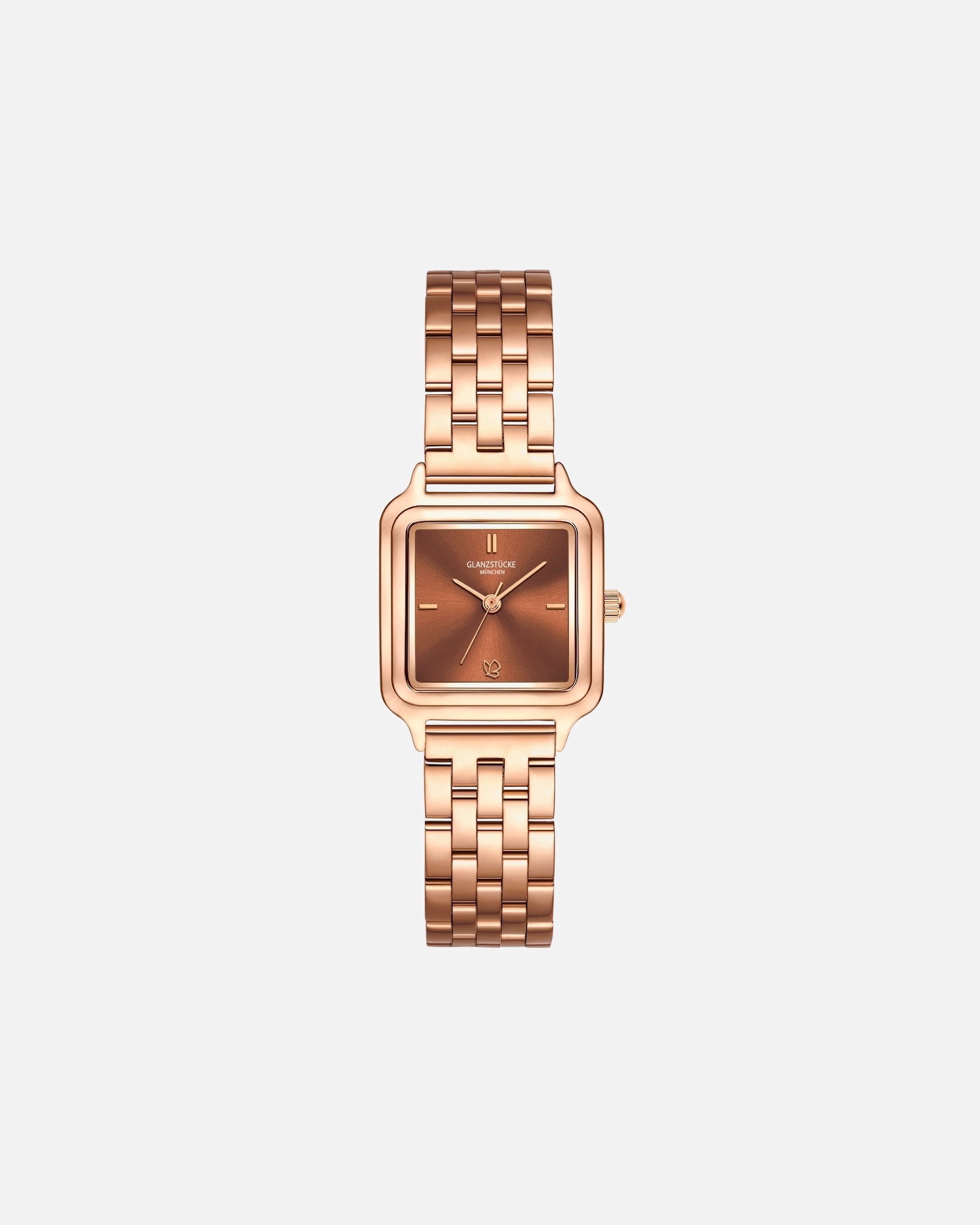 Uhr für Weiblich Glanzstücke München Armband-Uhr aus Edelstahl in roségold 25,0x32,0 mm