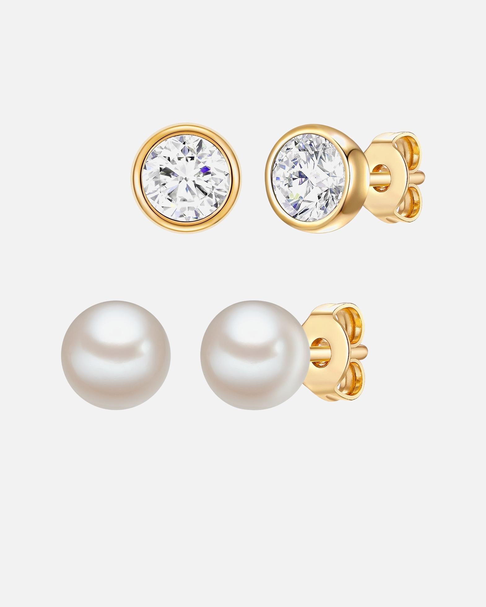 Ohrringe für Weiblich Rafaela Donata Schmuckset Sterling Silber verziert mit Kristallen von Swarovski® Süßwasser-Zuchtperle in Silber 1 Stück