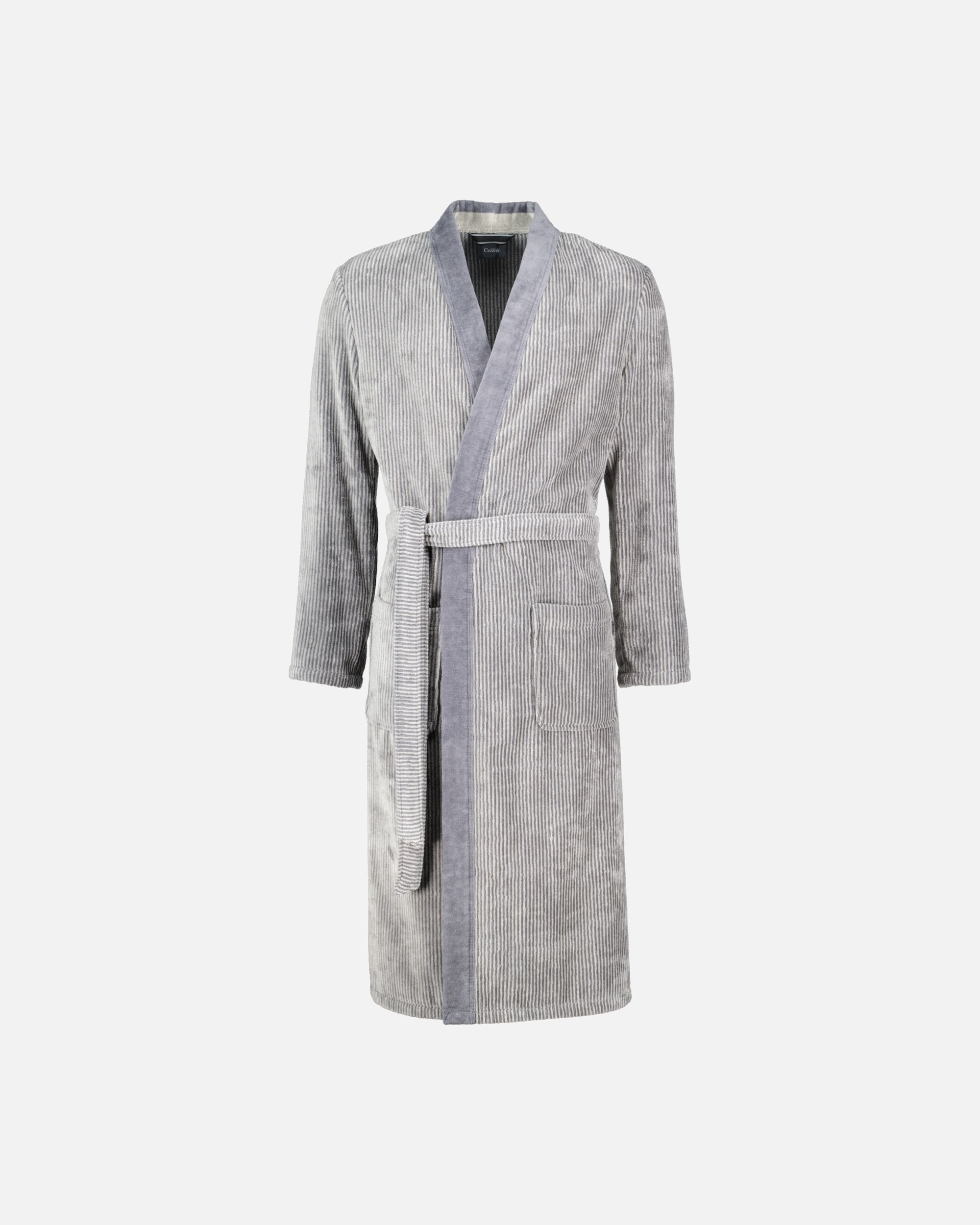 Bademantel für Männlich Cawö Cawö Bademäntel Herren Kimono Luxury Home 5840 stein - 37 L