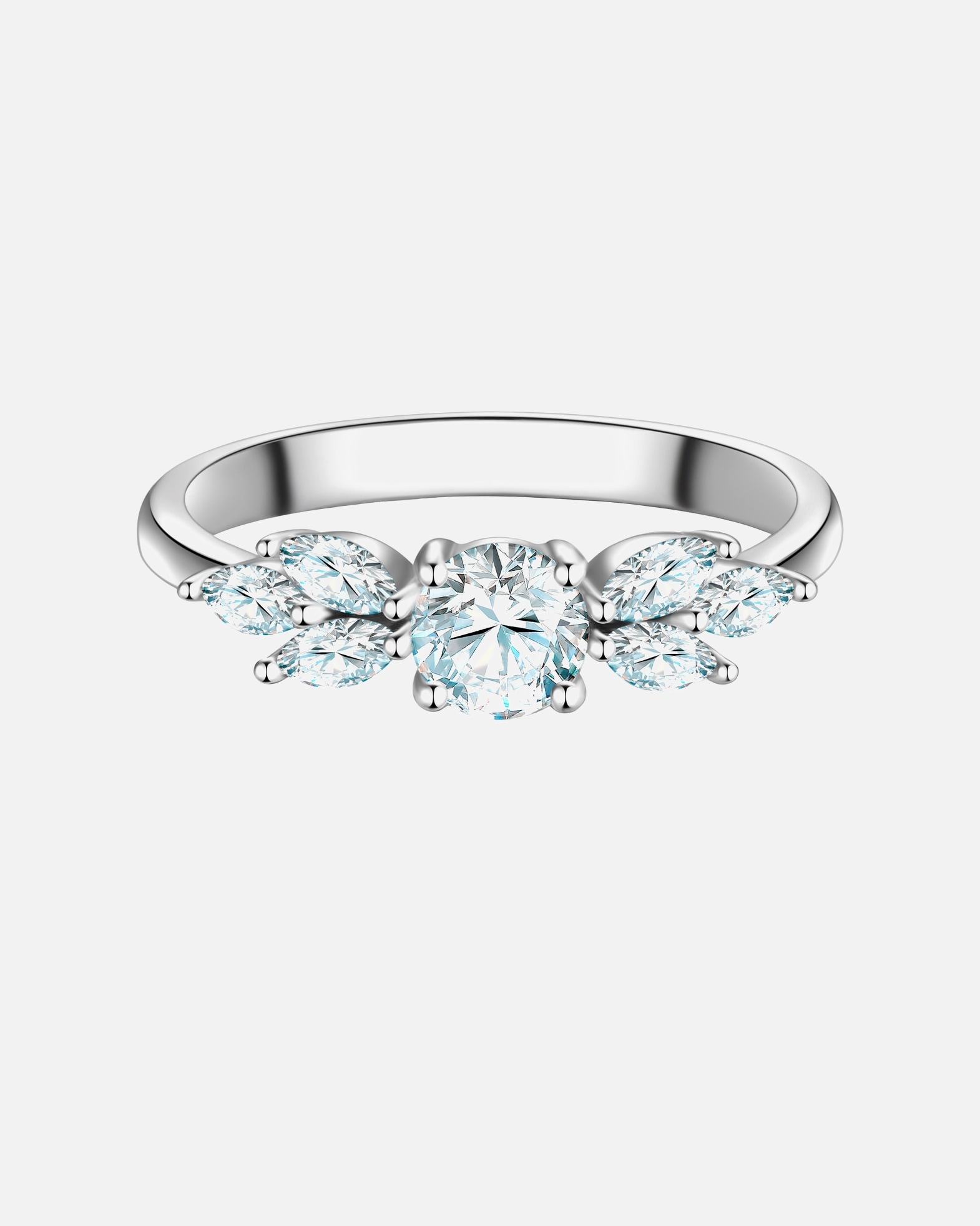 Ring für Weiblich Trilani Ring aus Sterling Silber in silber mit Zirkonia 58