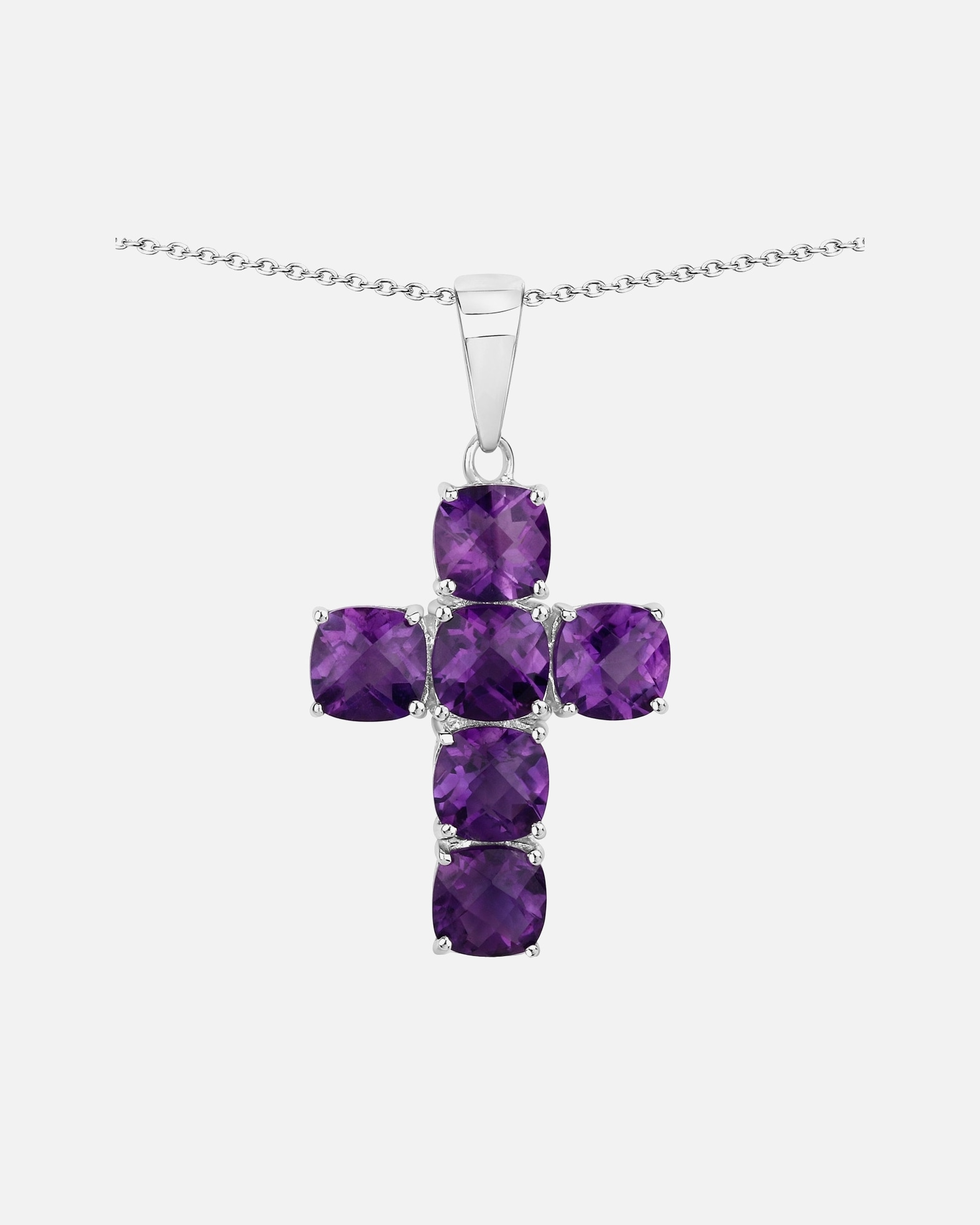 Halskette für Weiblich Rafaela Donata Kette Kreuz Sterling Silber Amethyst in Silber 1 Stück