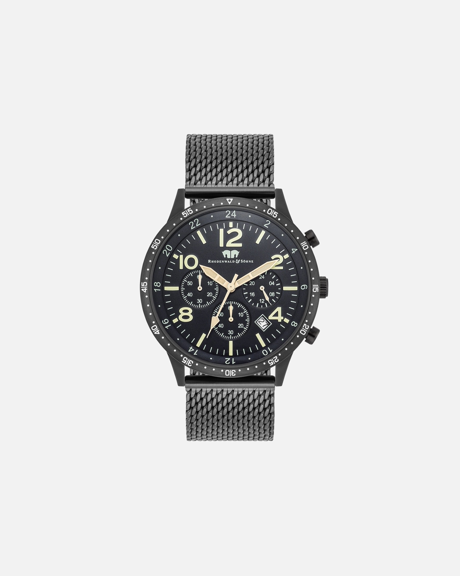 Uhr für Männlich Chronograph Flight Captain in Schwarz Edelstahl in Schwarz 1 Stück
