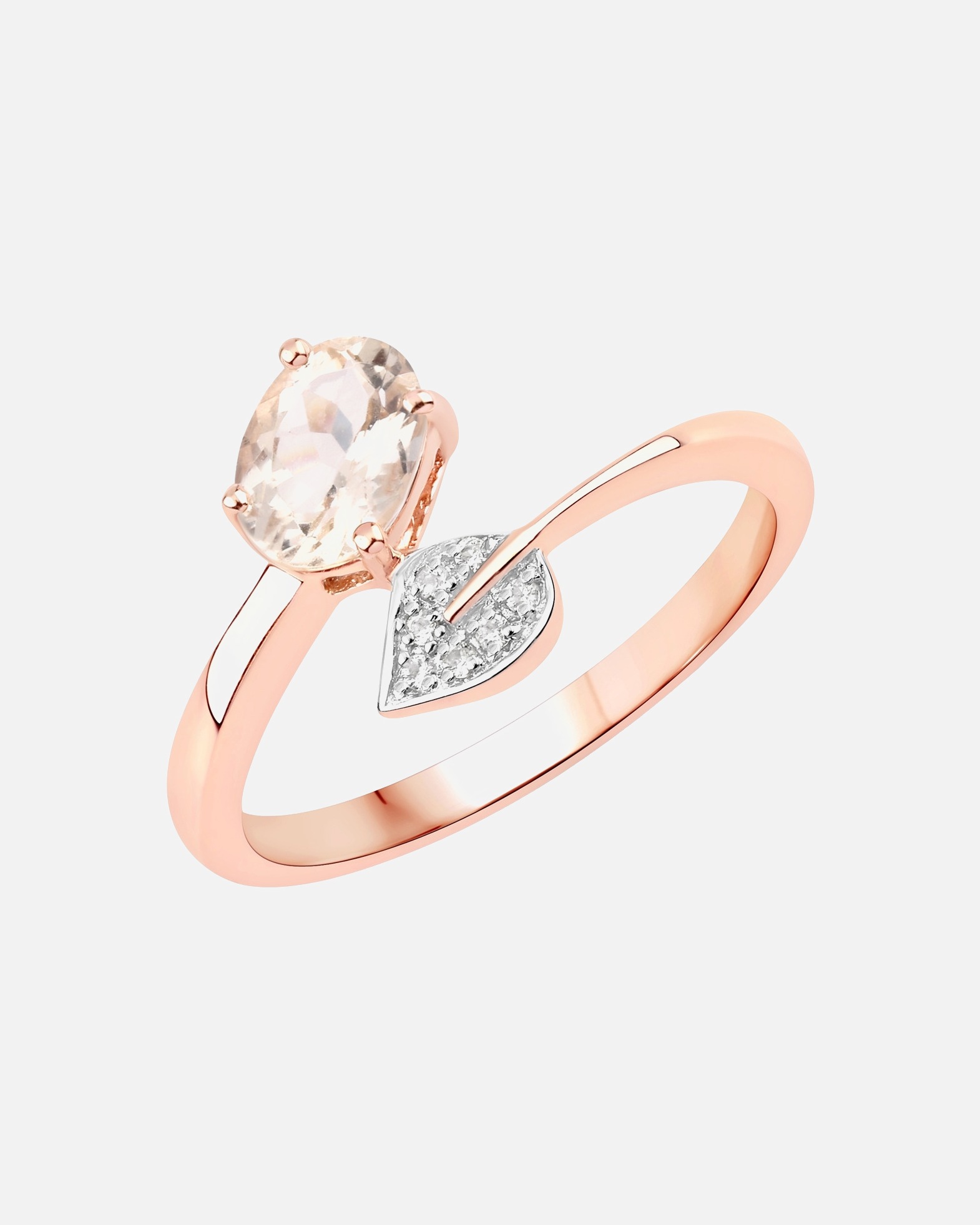 Ring für Weiblich Rafaela Donata Ring Sterling Silber Morganit in Roségold 60