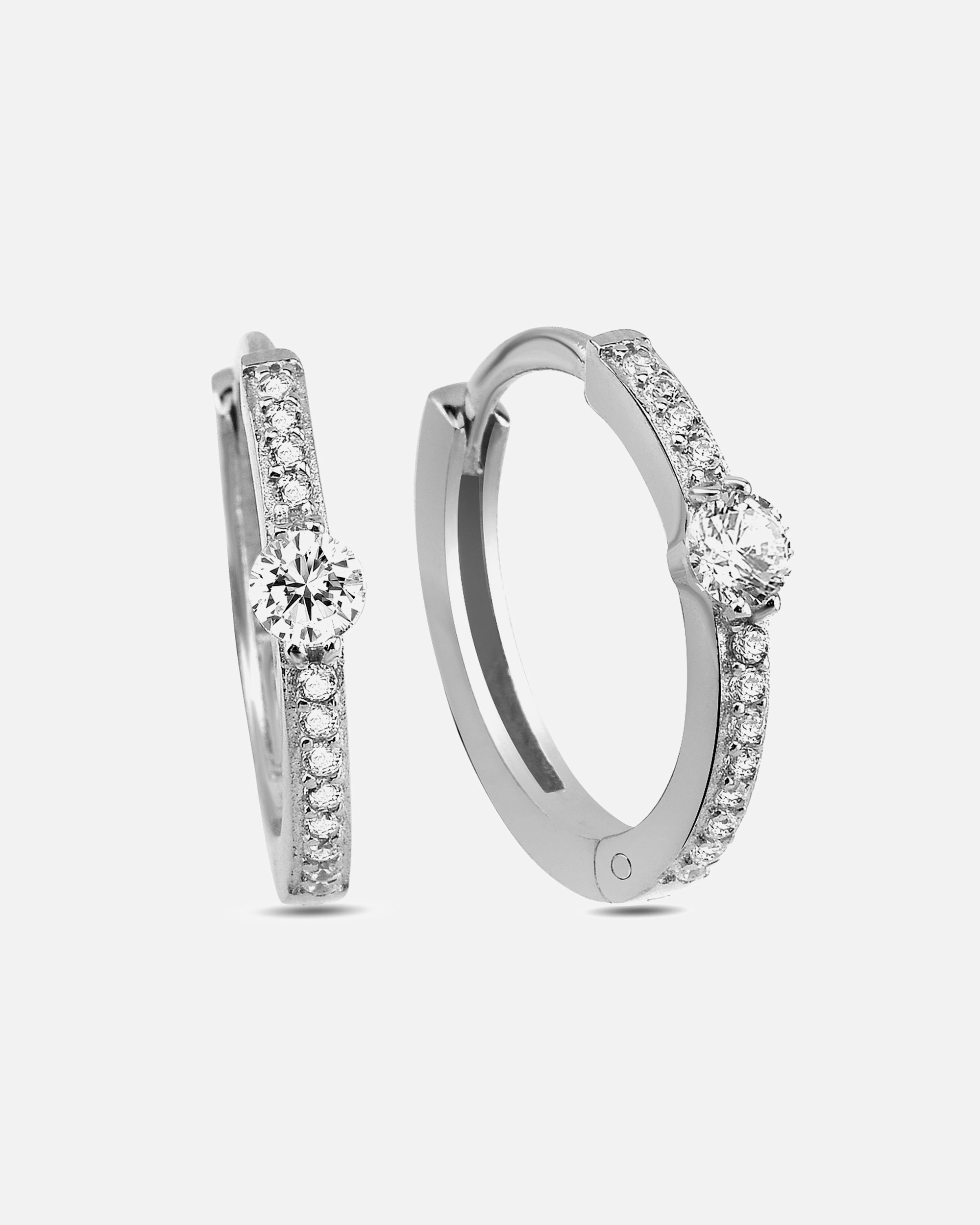 Creolen für Weiblich dKeniz Creolen 925/- Sterling Silber Zirkonia weiß Silber