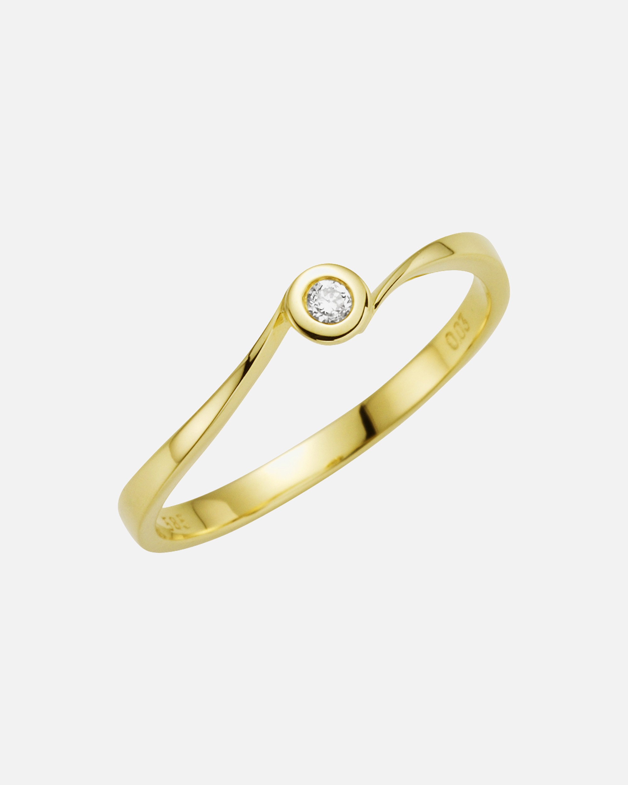 Ring für Weiblich Orolino Ring 585/- Gold Brillant weiß 0,03ct. 056 (17,8)