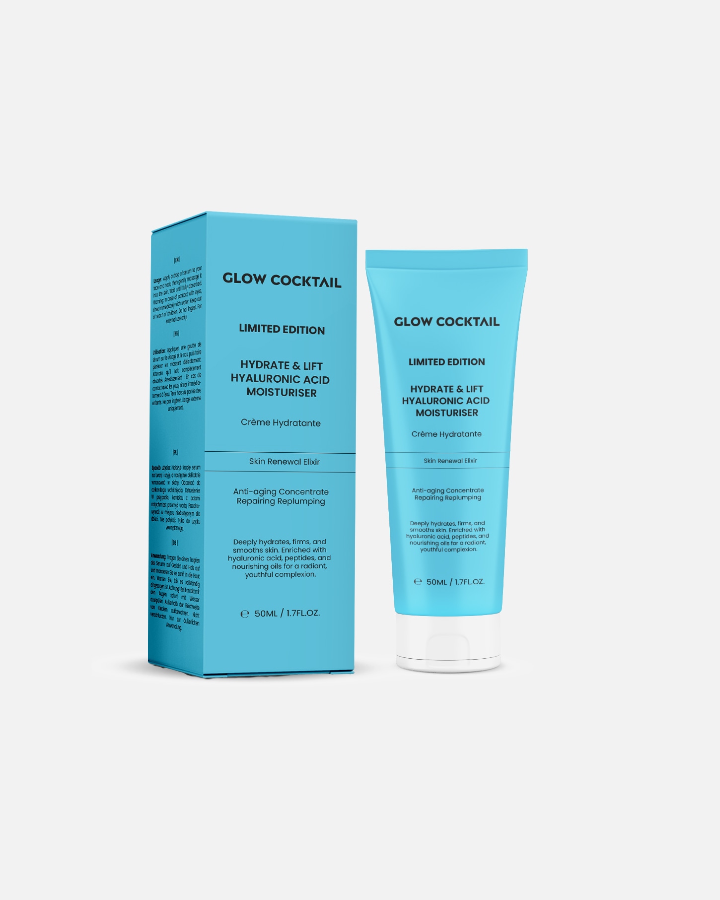 Anti-Aging Pflege für Unisex Glow Cocktail Feuchtigkeitsspendende und straffende Hyaluronsäure-Creme 1 Stück