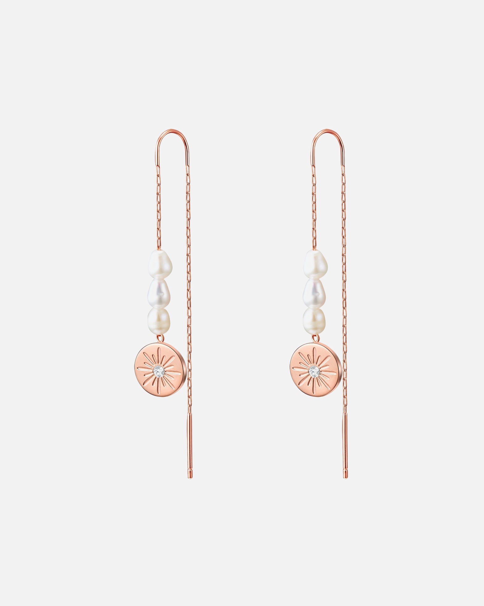 Ohrringe für Weiblich Valero Pearls Ohrhänger Edelstahl Preciosa Süßwasser-Zuchtperle in Roségold 1 Stück