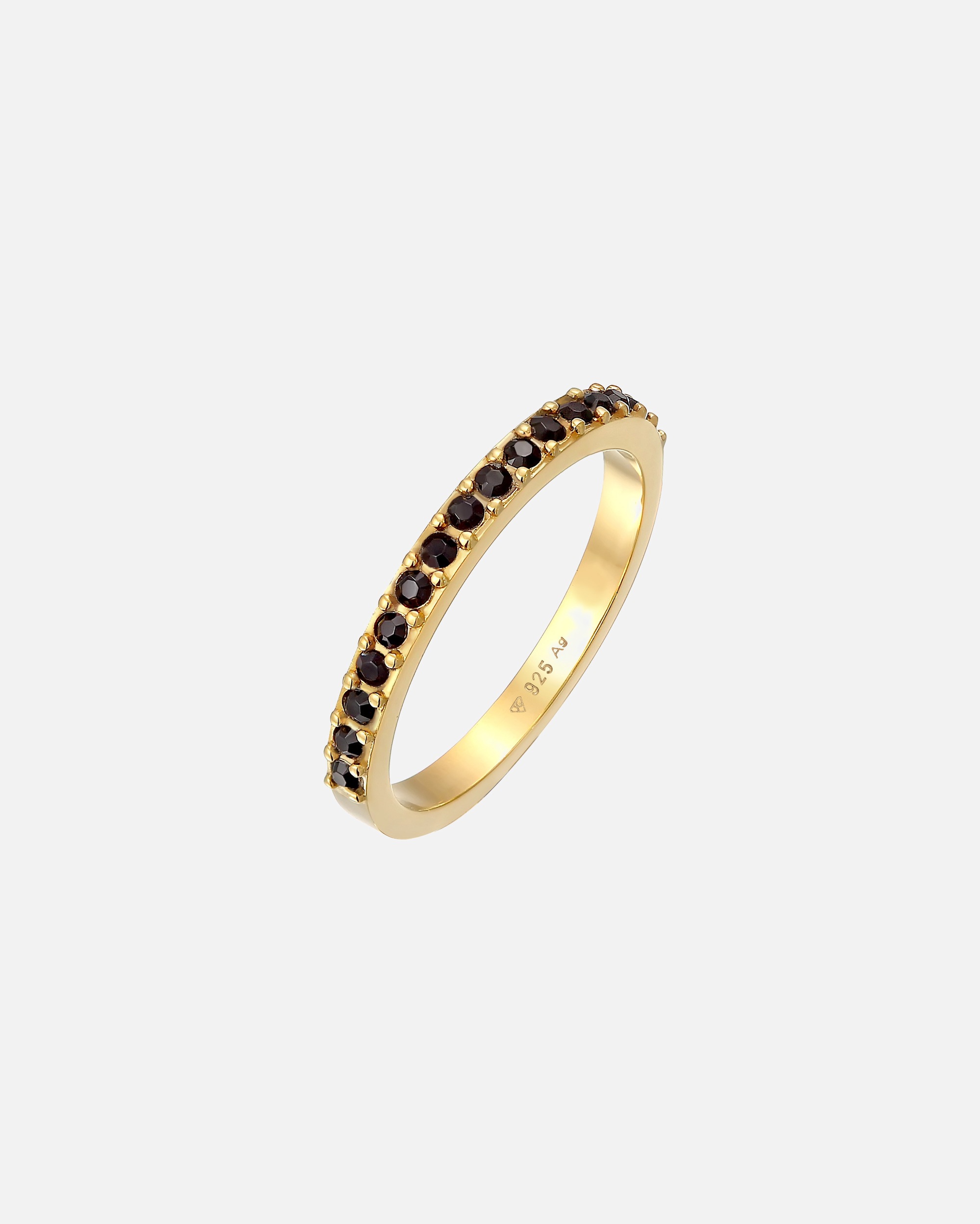 Ring für Weiblich Elli Memoire Bandring Schwarz 925 Silber, mit Kristallen von Swarovski® 52